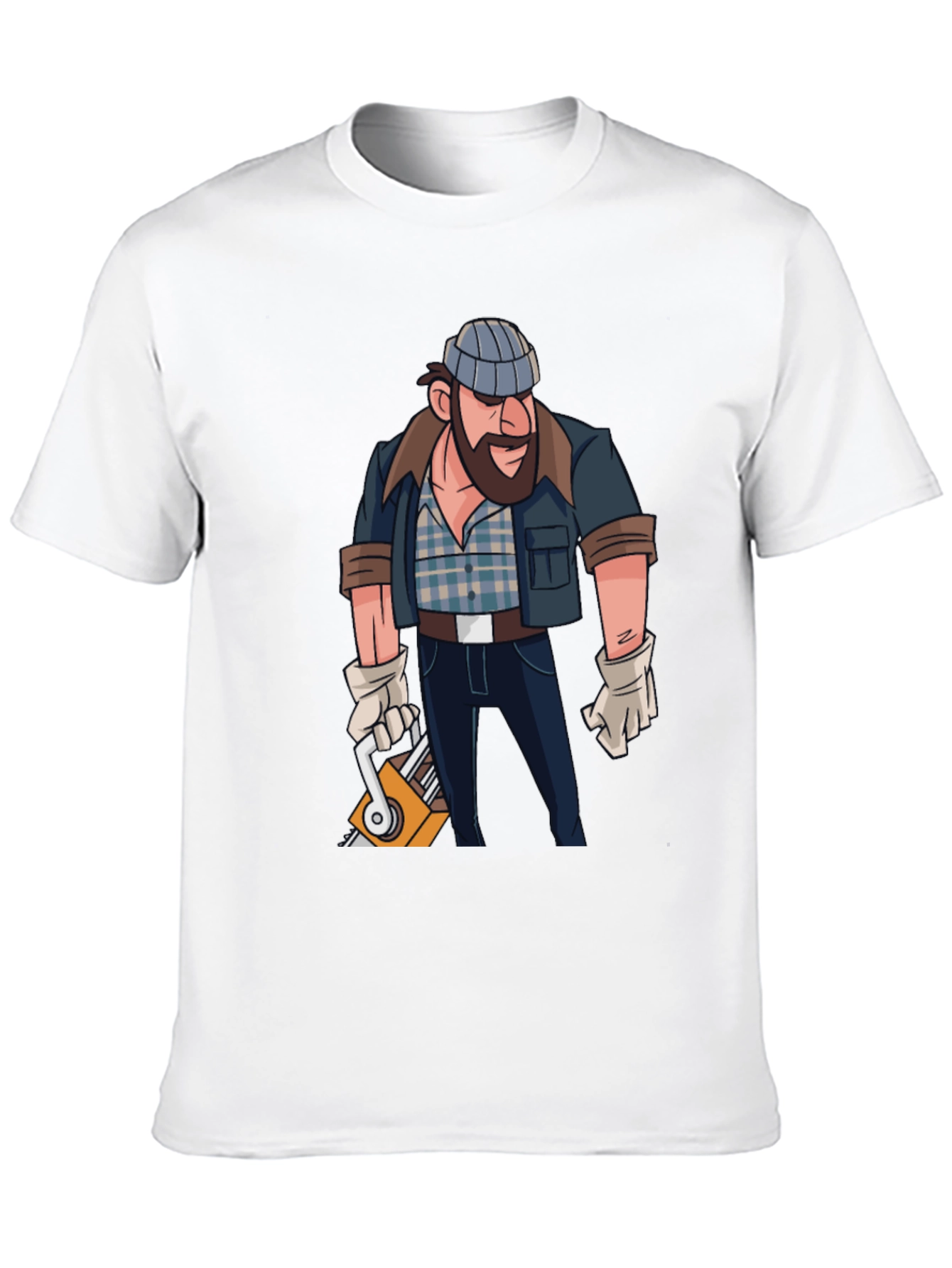 Black Lumberjack Cartoon Graphic T-Shirt view 10