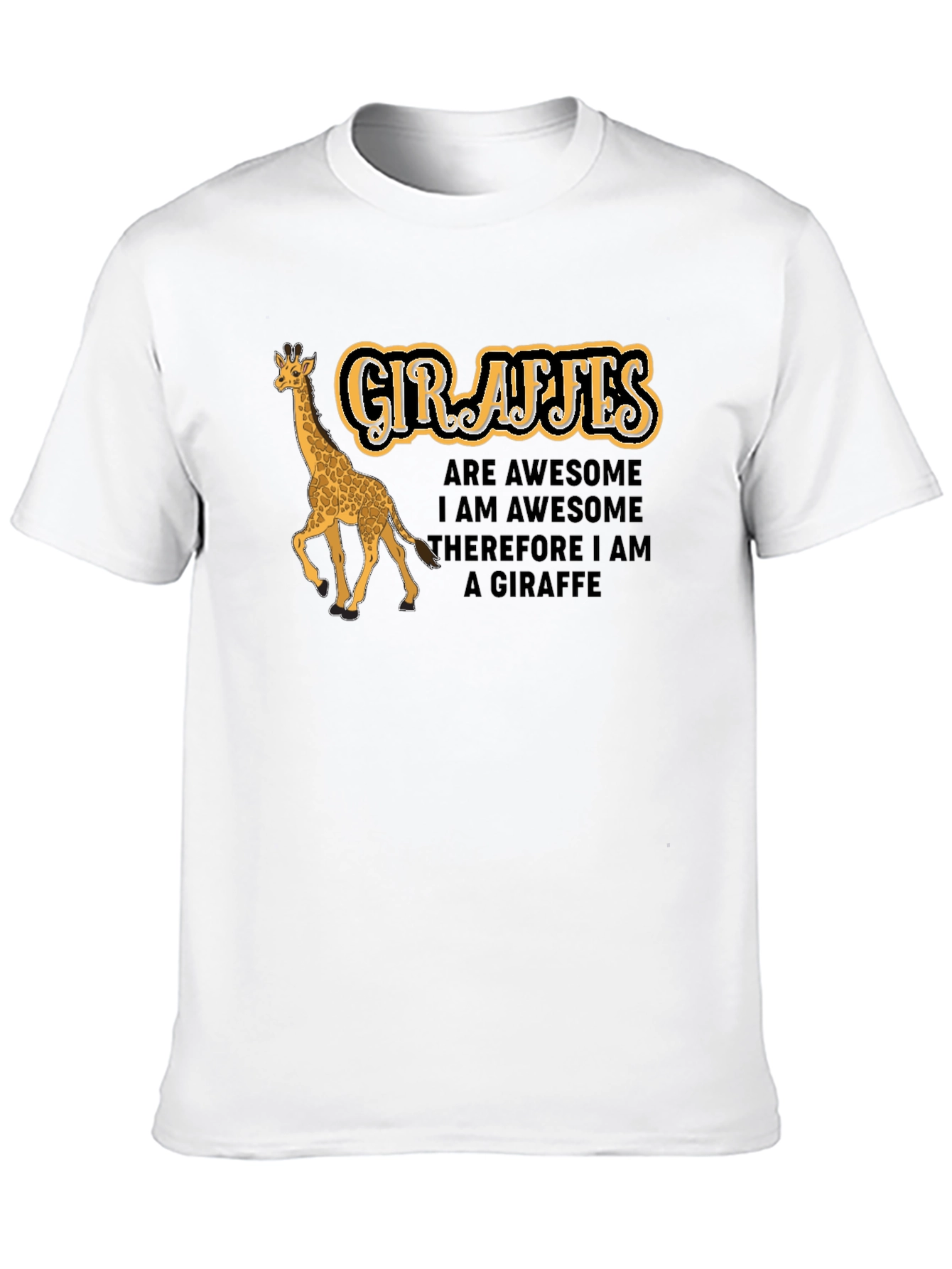 Black Giraffe Humor Black T-Shirt - Awesome Giraffe Lover Tee view 10