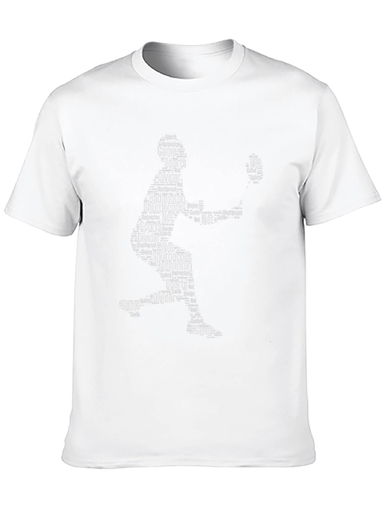 Black Badminton Word Art Graphic T-Shirt view 10