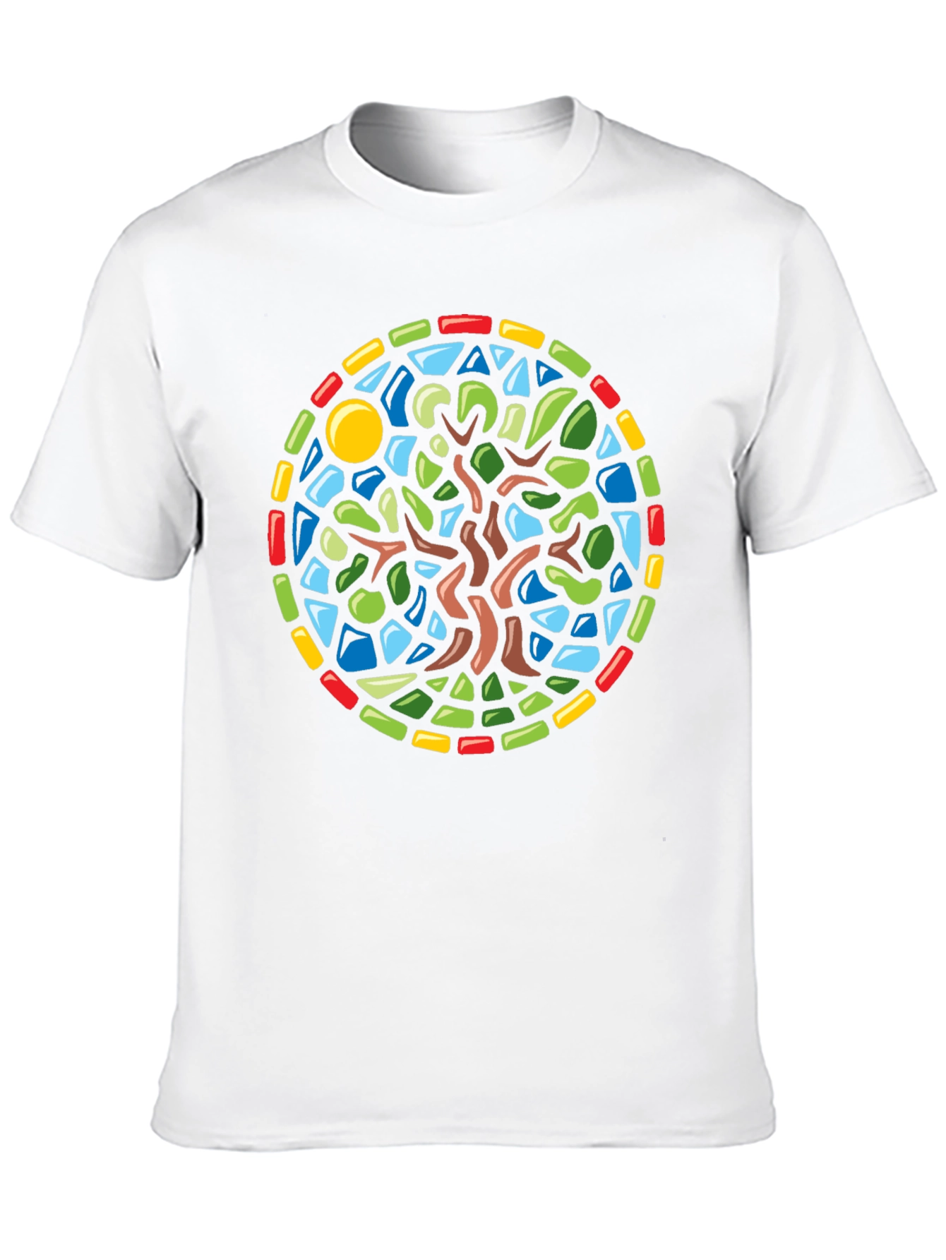 Black Stained Glass Tree Graphic Black T-Shirt view 10