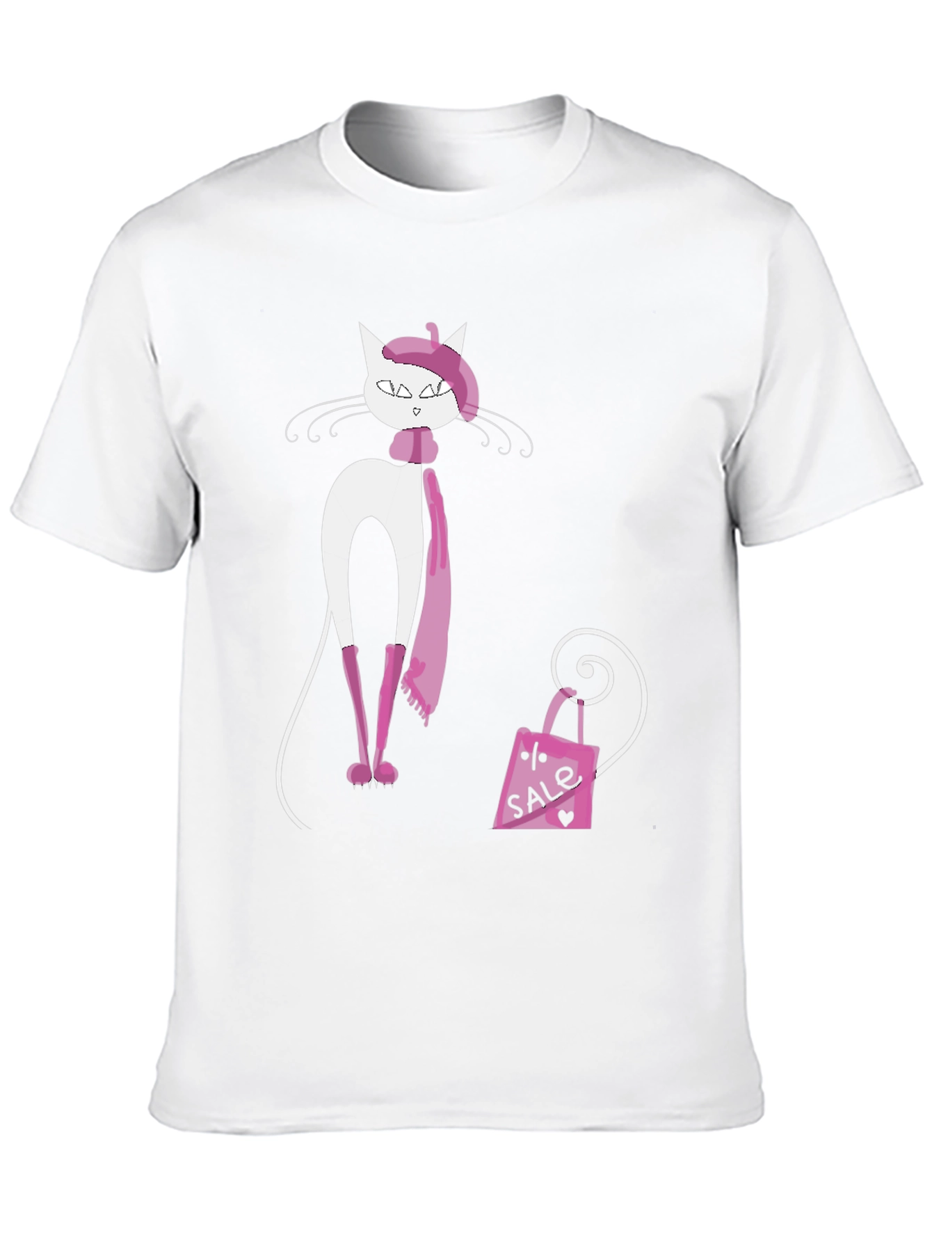 Black Stylish Cat T-Shirt view 10