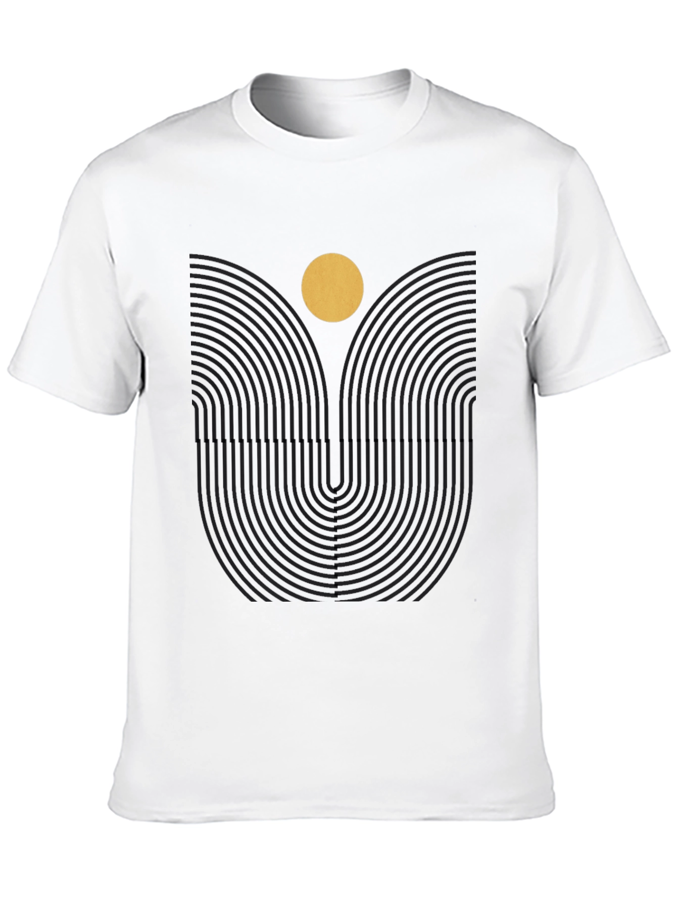 Black Geometric Sun Graphic Print Black Tee view 10