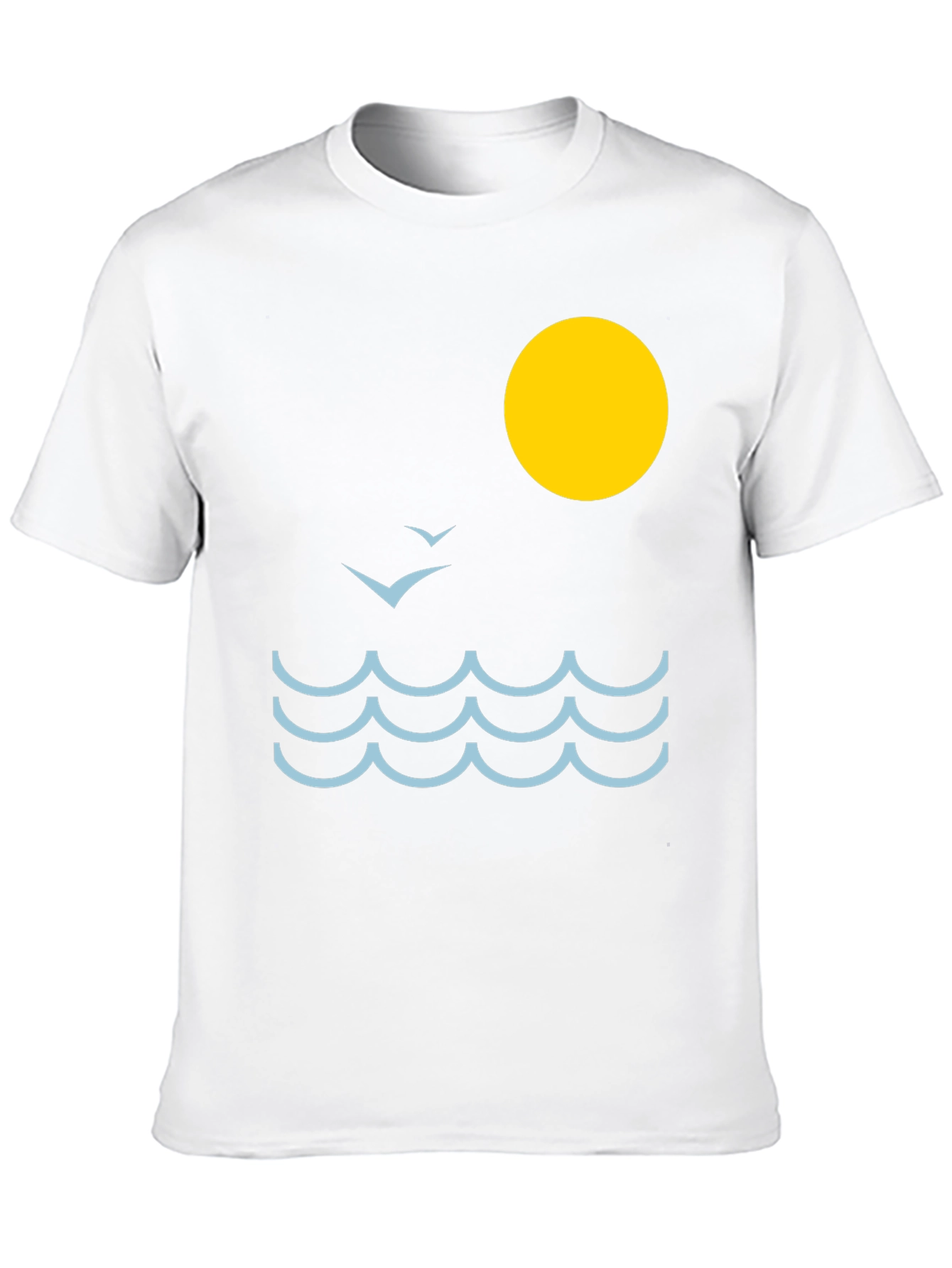 Black Ocean Wave Graphic Tee - Black Cotton Comfort view 10