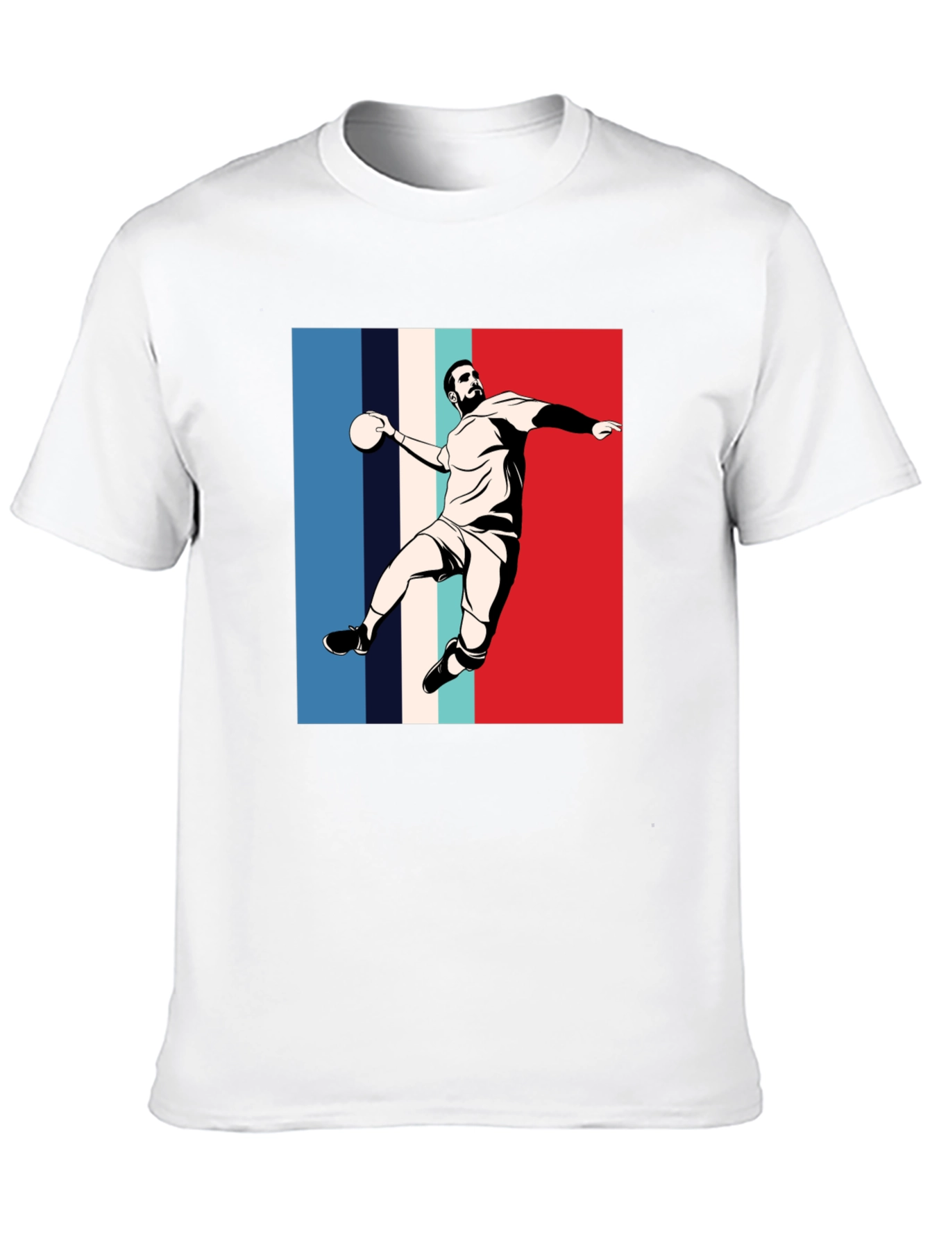 Black Handball Player Graphic T-Shirt view 10