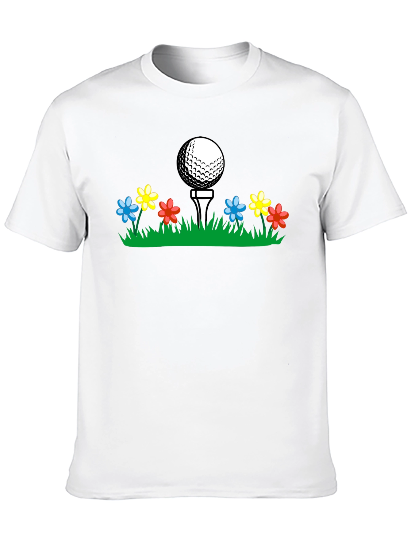 Black Golf Ball Tee Flower T-Shirt view 10