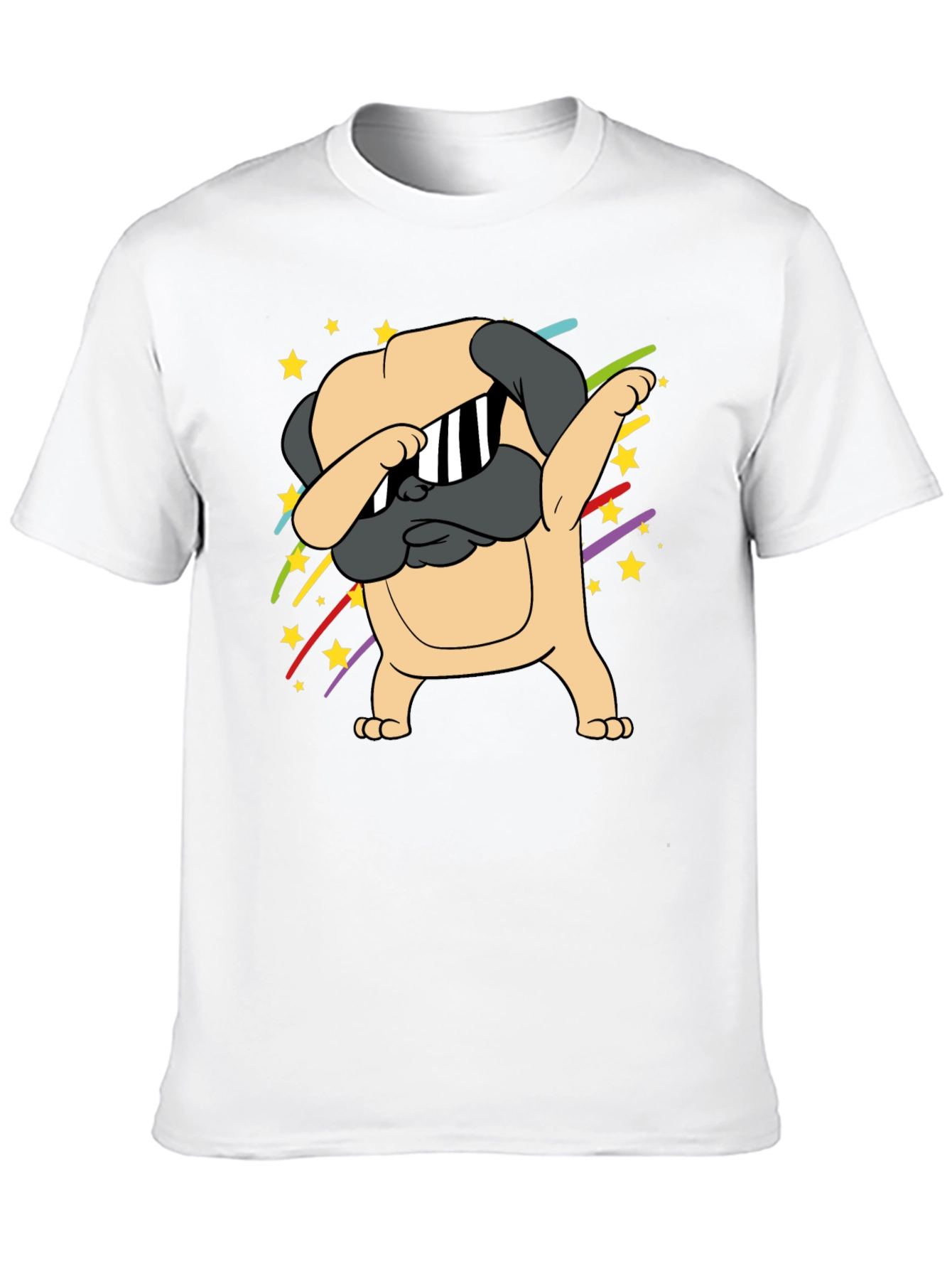 Black Dabbing Pug Graphic Tee - Trendy Dog Lover Shirt view 10