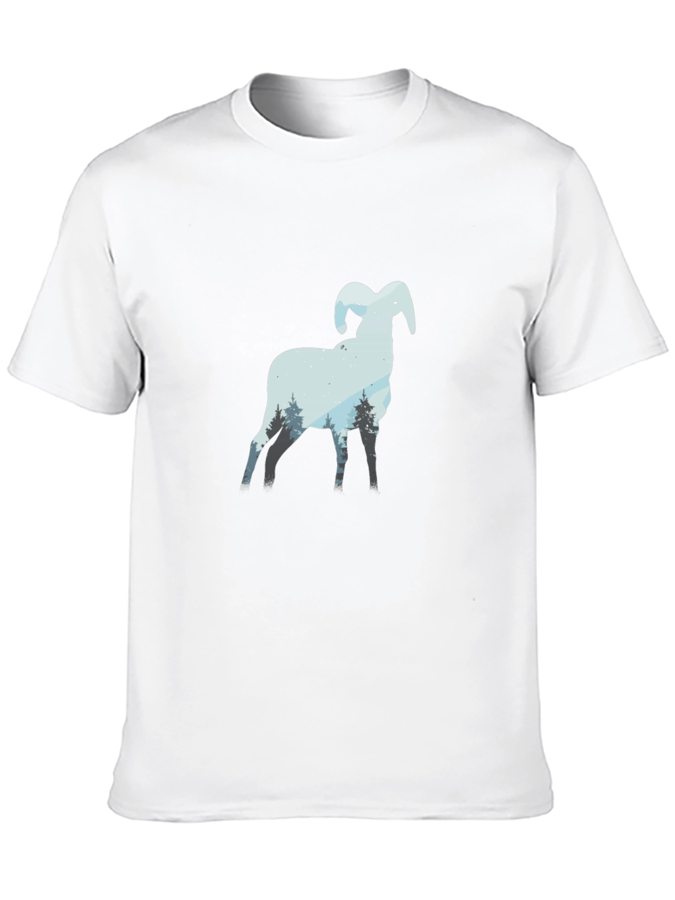 Black Ram Mountain Scene Black T-Shirt view 10