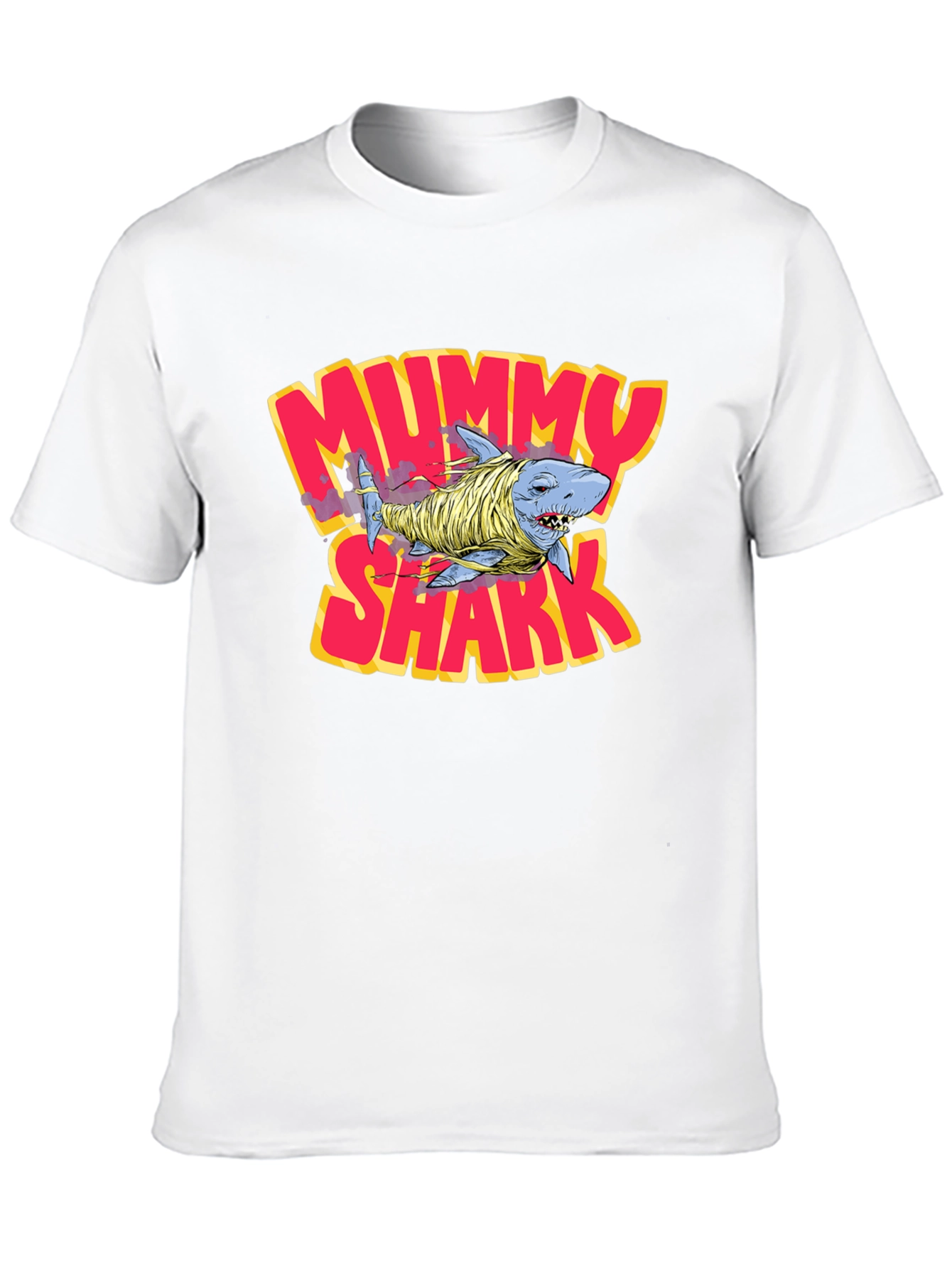Black Mummy Shark Graphic T-Shirt - Black Crew Neck Tee view 10