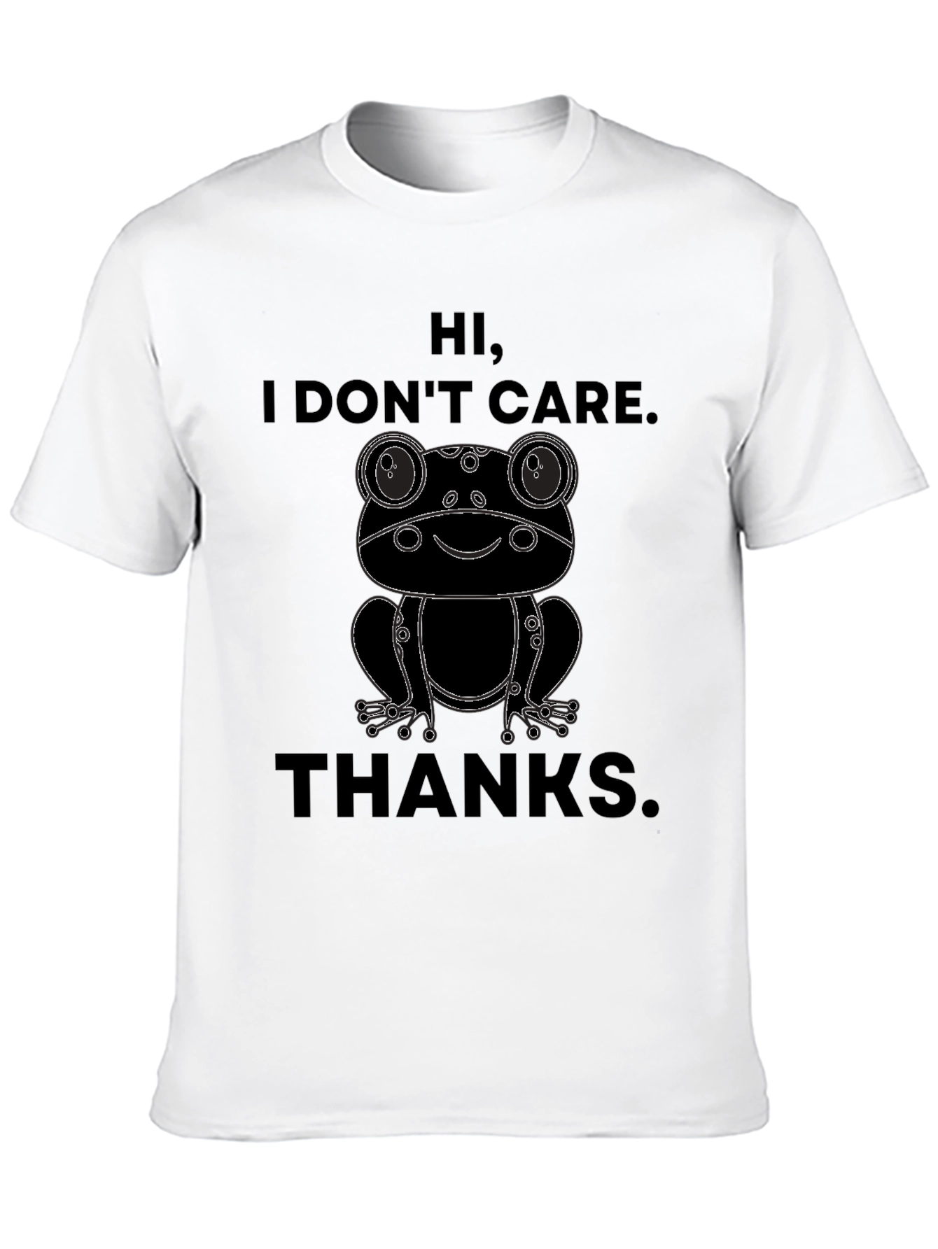 Black Hi, I Don't Care Frog Graphic T-Shirt view 10