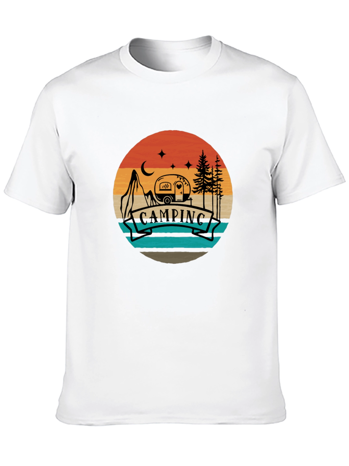Black Camping Adventure Tee - Retro Graphic T-Shirt view 10