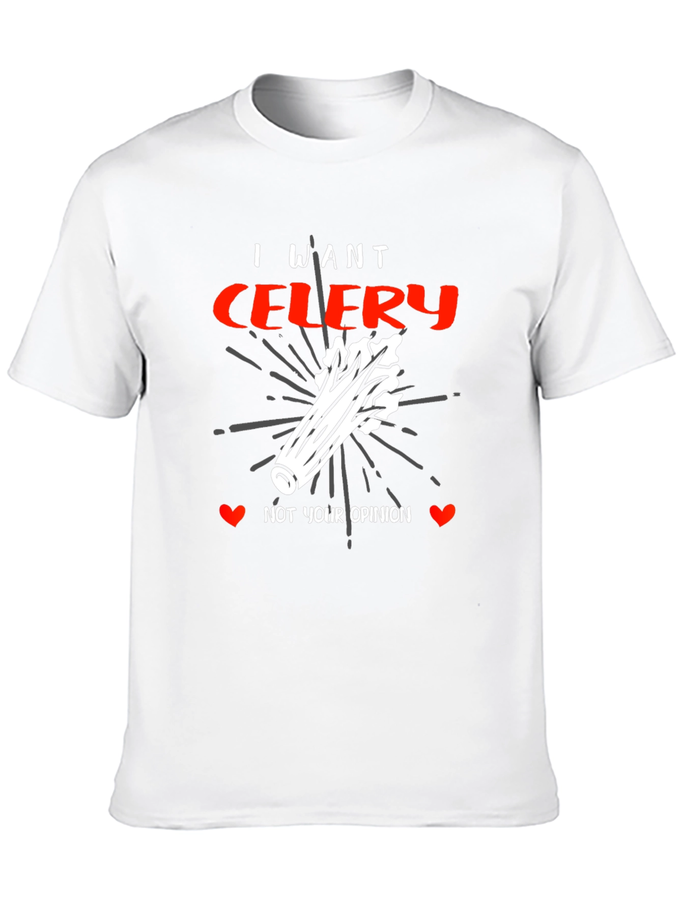 Black I Want Celery Graphic Tee - Funny Foodie Shirt view 10