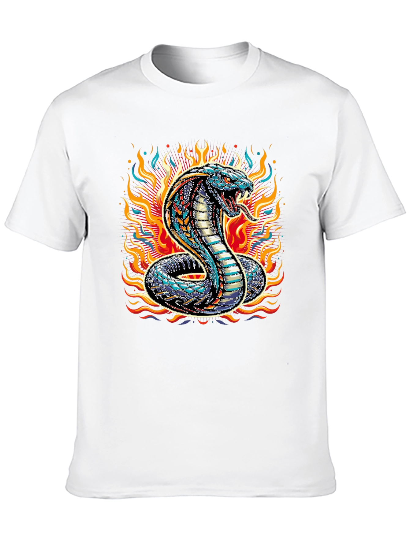 Black Fiery Cobra Graphic Tee - Men's Black T-Shirt view 10