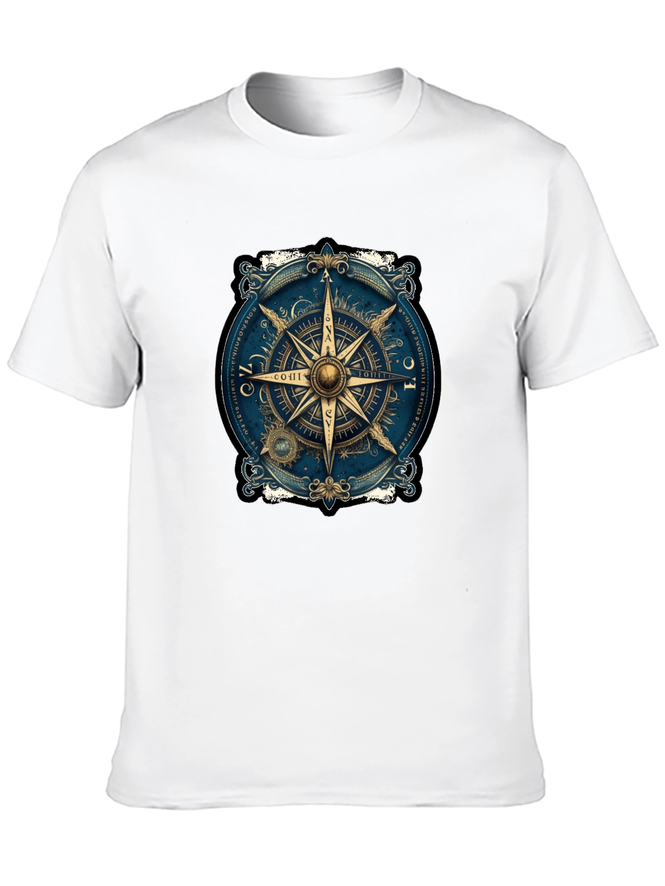Black Vintage Compass Graphic Tee - Travel Inspired Design view 10