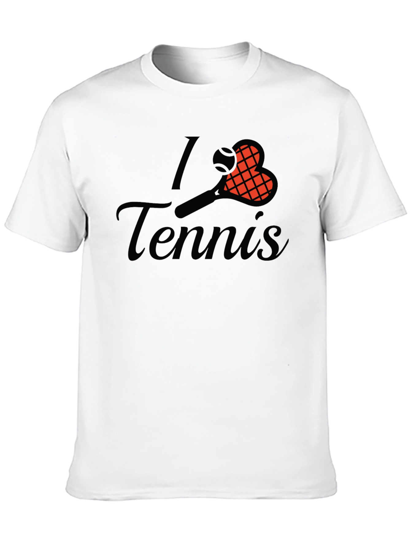 Black I Love Tennis Graphic Tee - Sporty Casual Comfort view 10