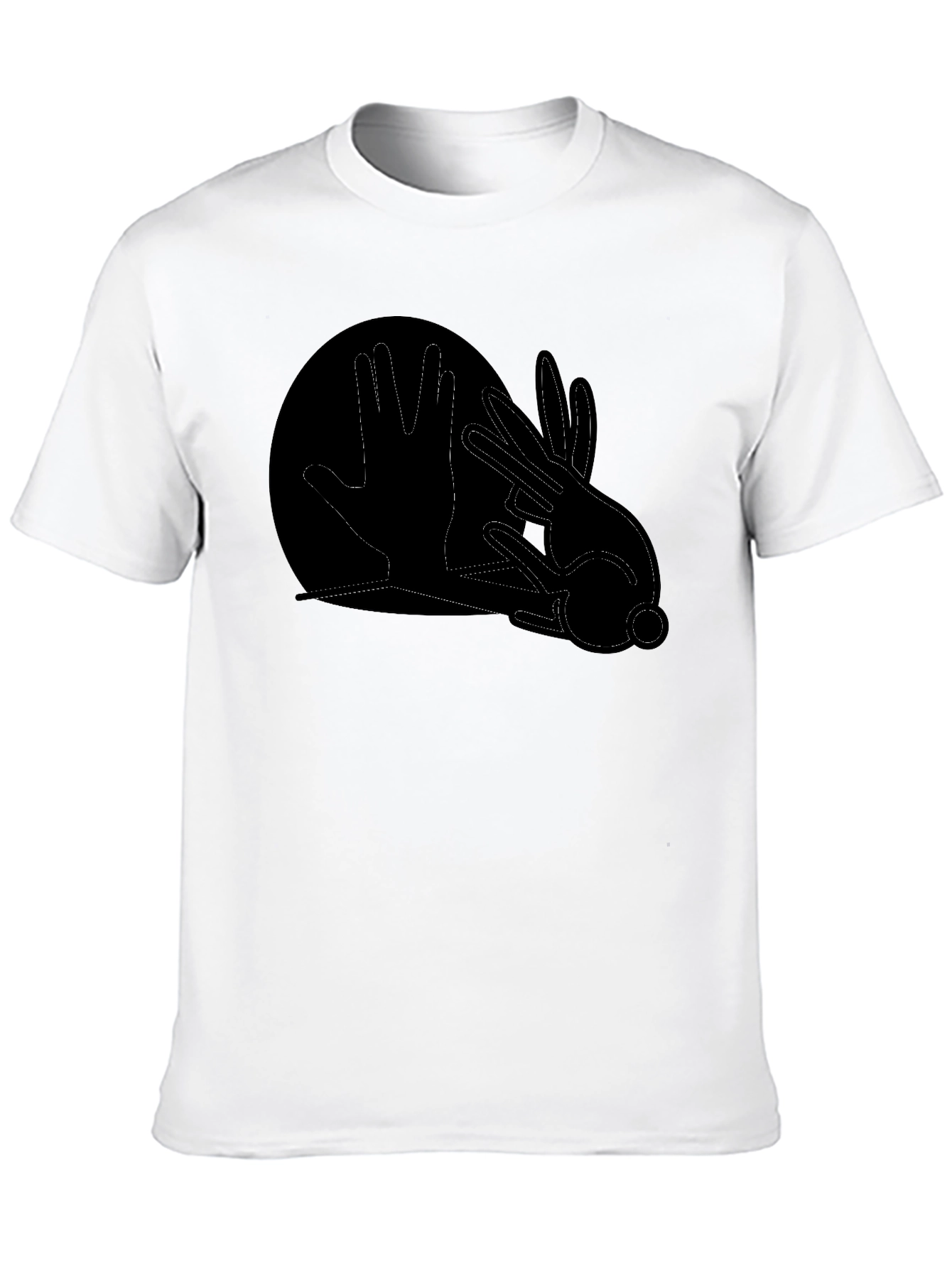 Black Shadow Hands T-Shirt - Rabbit Design view 10