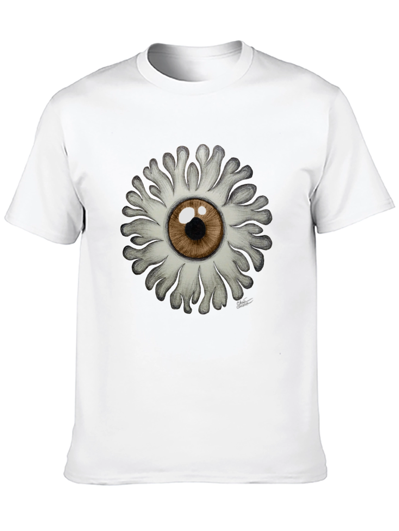 Black Eye Flower Graphic T-Shirt - Unique Design! view 10