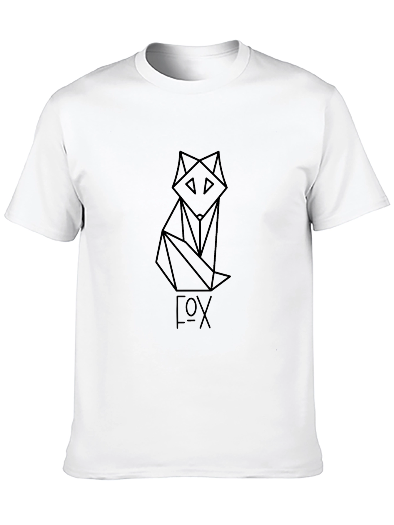 Black Geometric Fox Graphic Tee - Black T-Shirt view 10