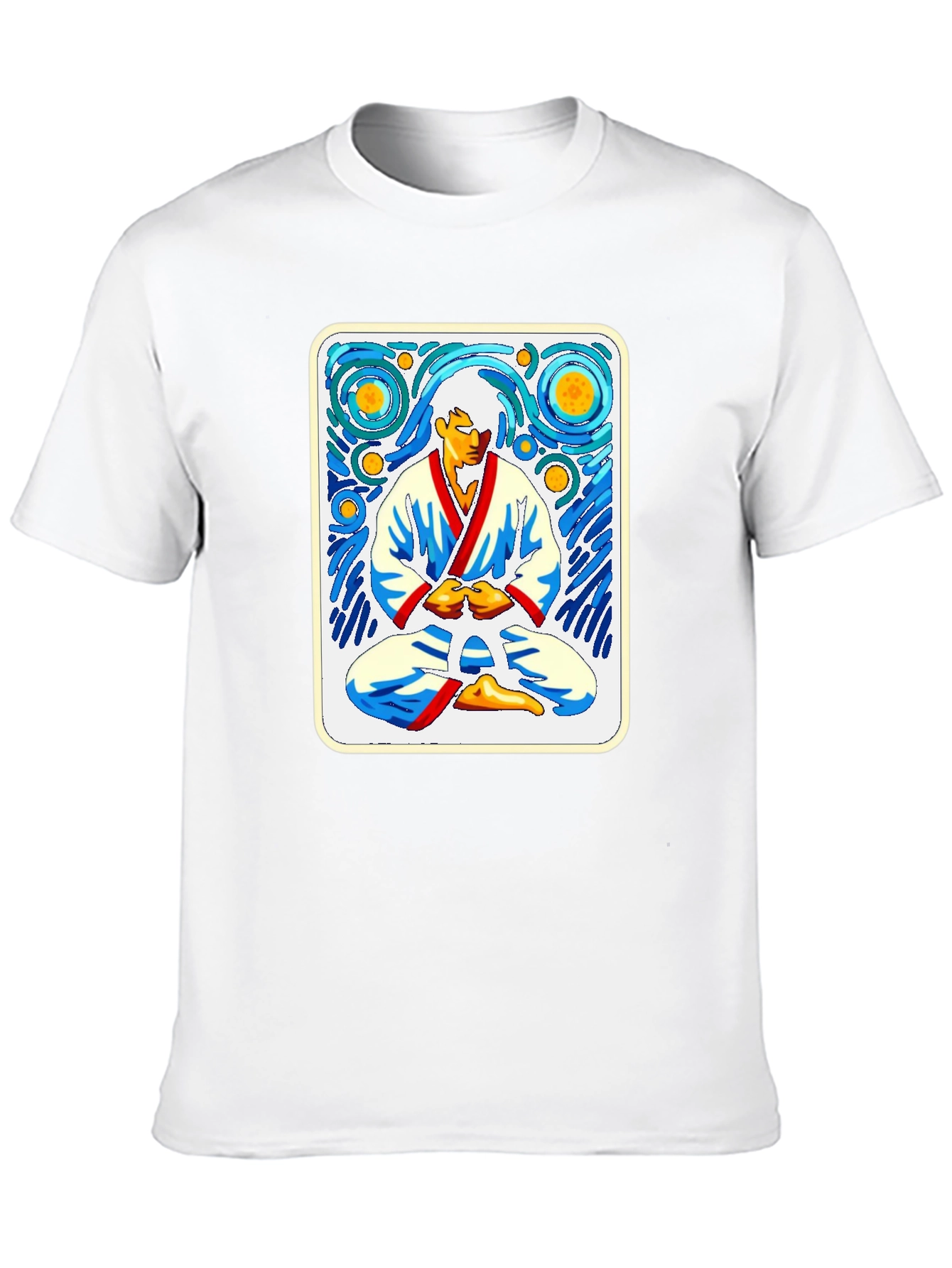 Black Starry Night Karate T-Shirt view 10