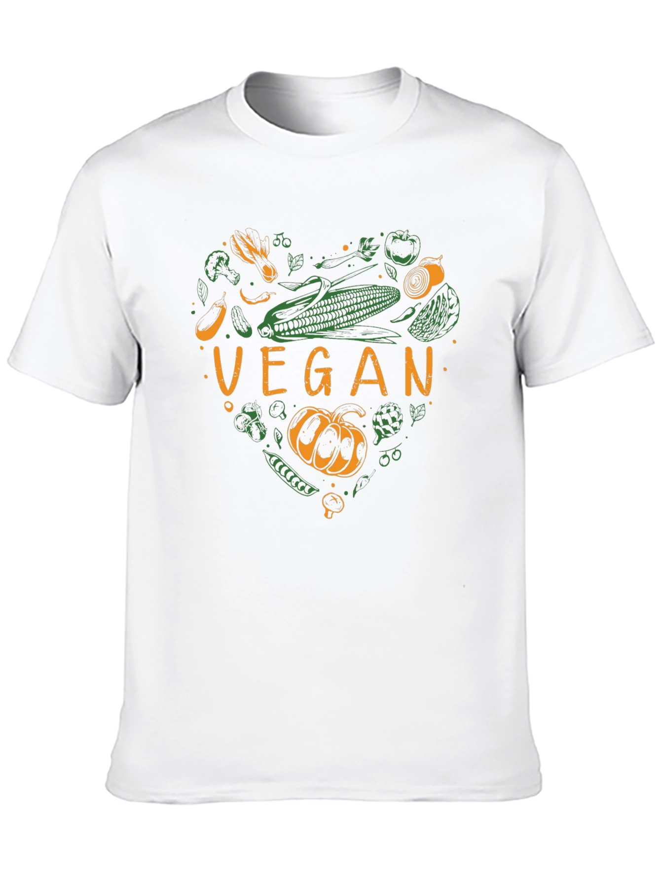 Black Vegan Heart Graphic Tee - Black Cotton T-Shirt view 10