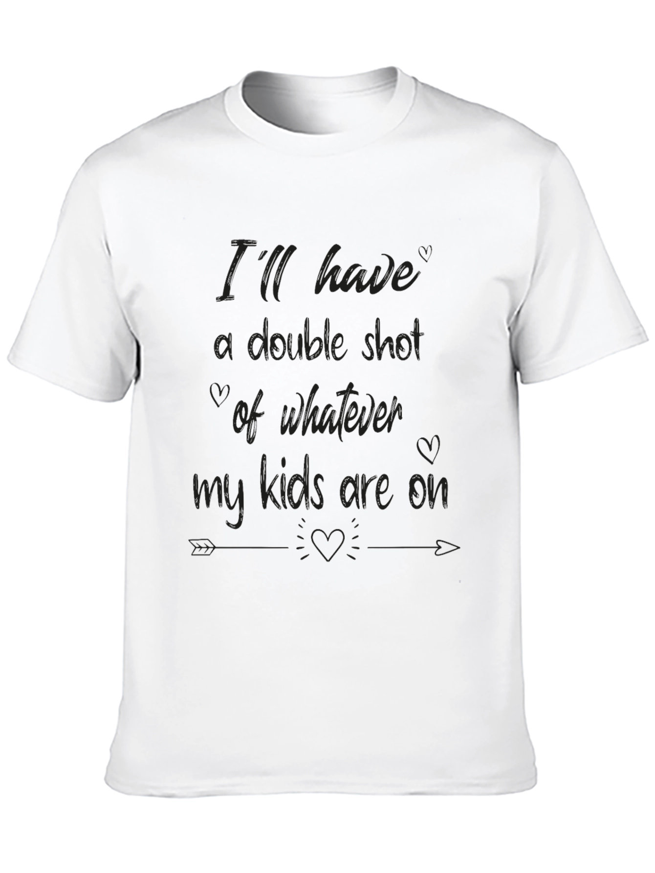 Black Funny Parenting T-Shirt: I'll Have a Double Shot view 10