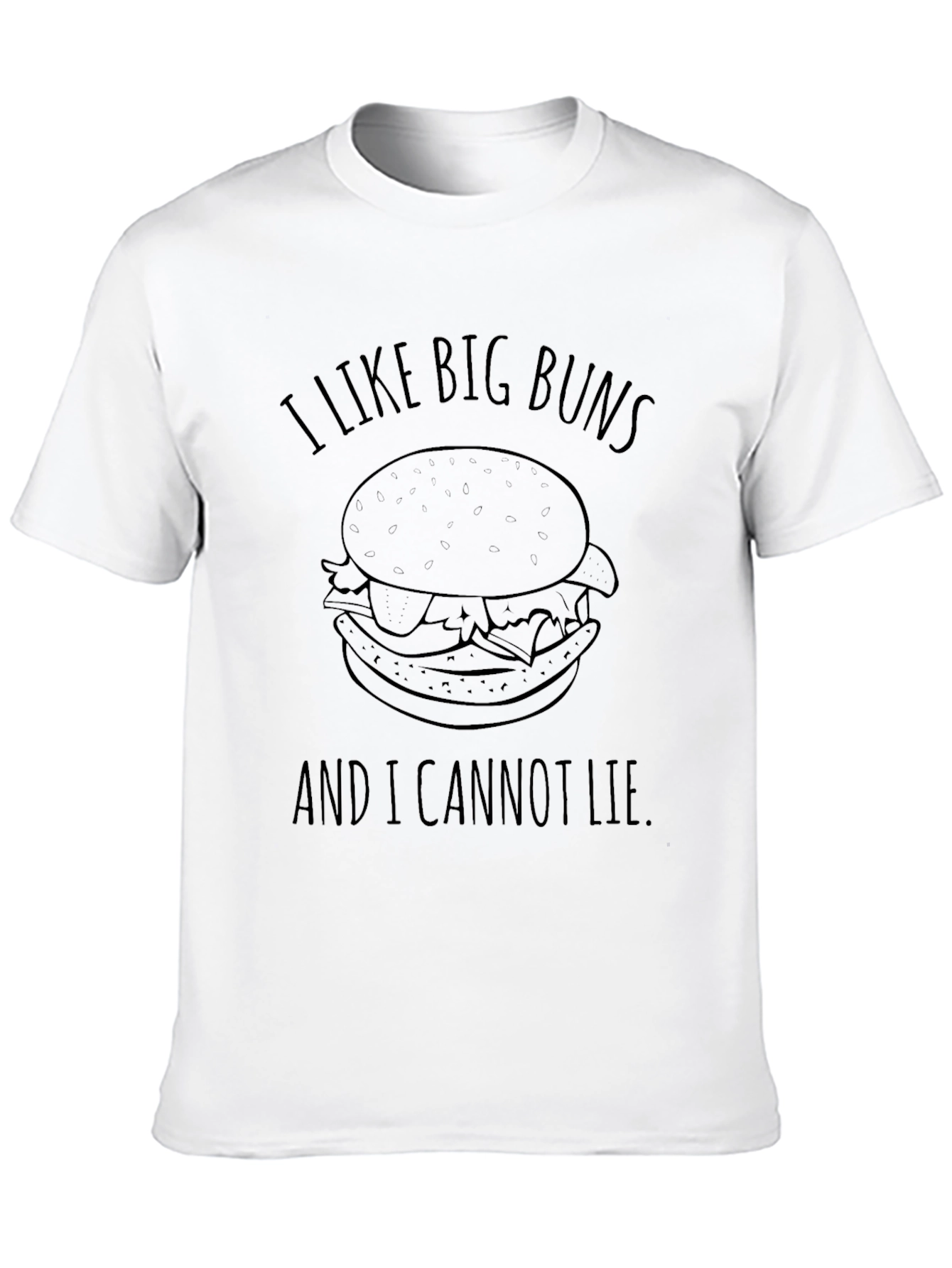 Black I Like Big Buns T-Shirt - Funny Burger Tee view 10