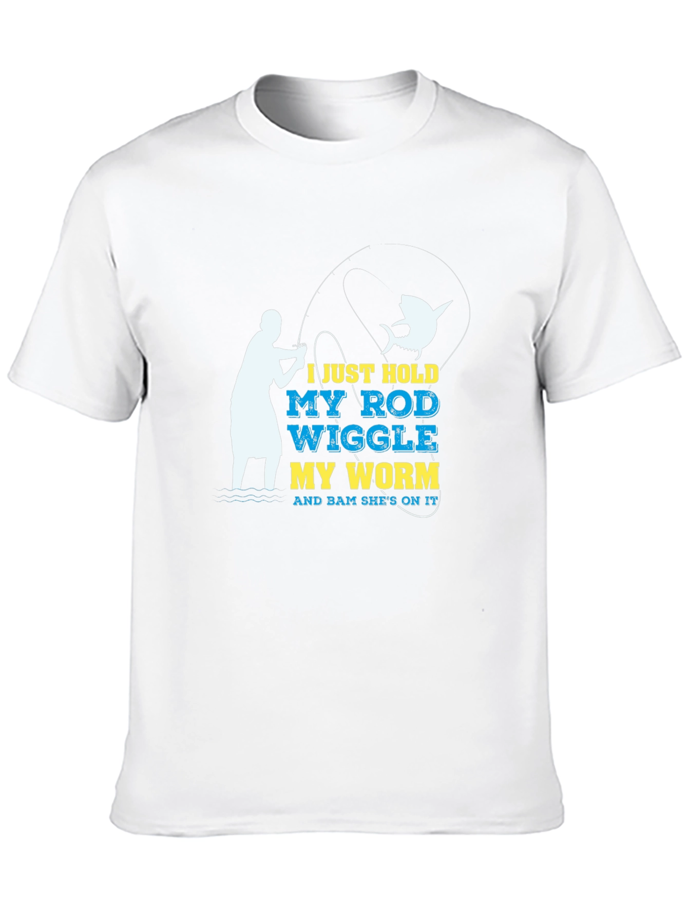 Black Funny Fishing T-Shirt - Hold My Rod Wiggle My Worm view 10