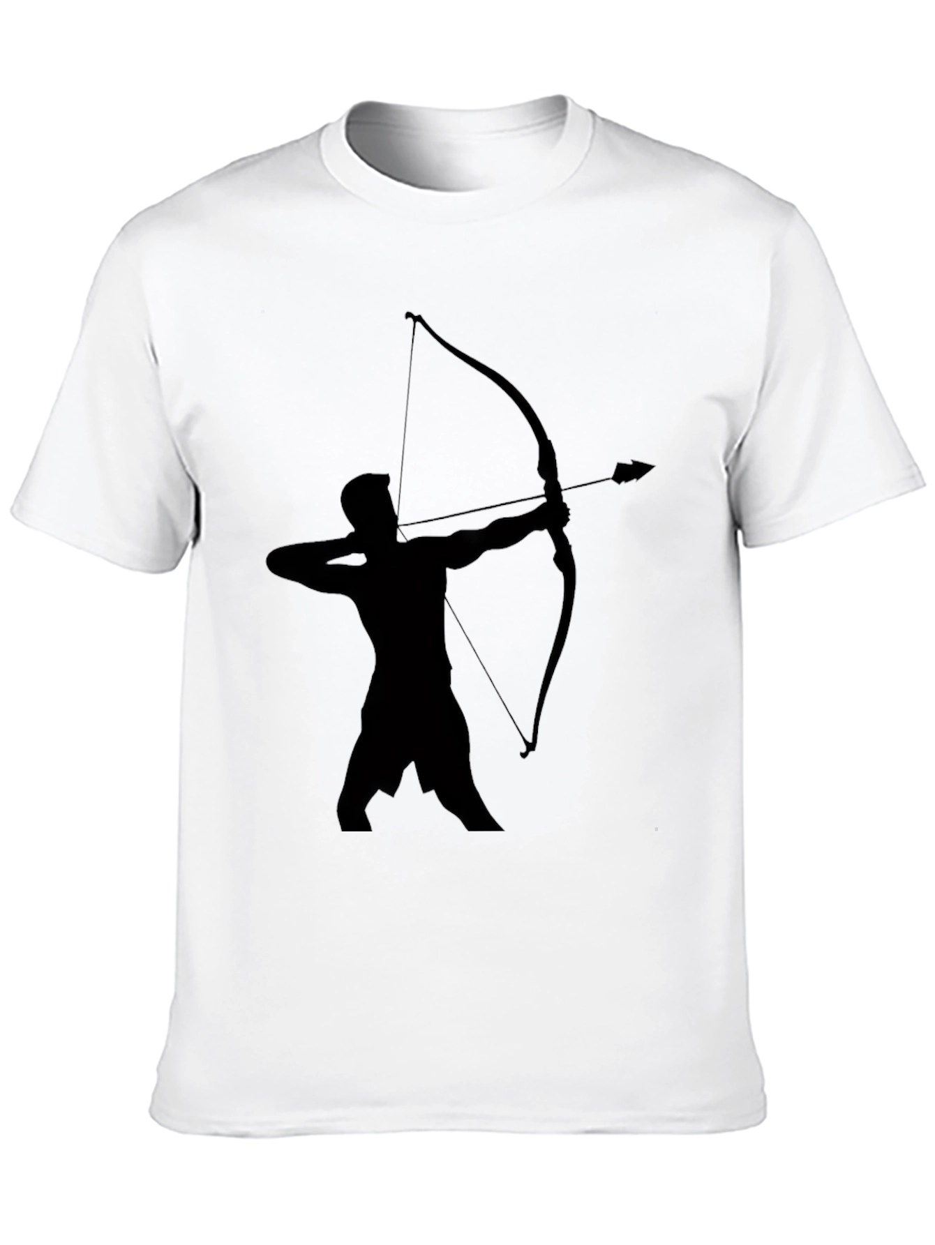 Black Archer Silhouette Graphic Tee - Classic Black Cotton T-Shirt view 10