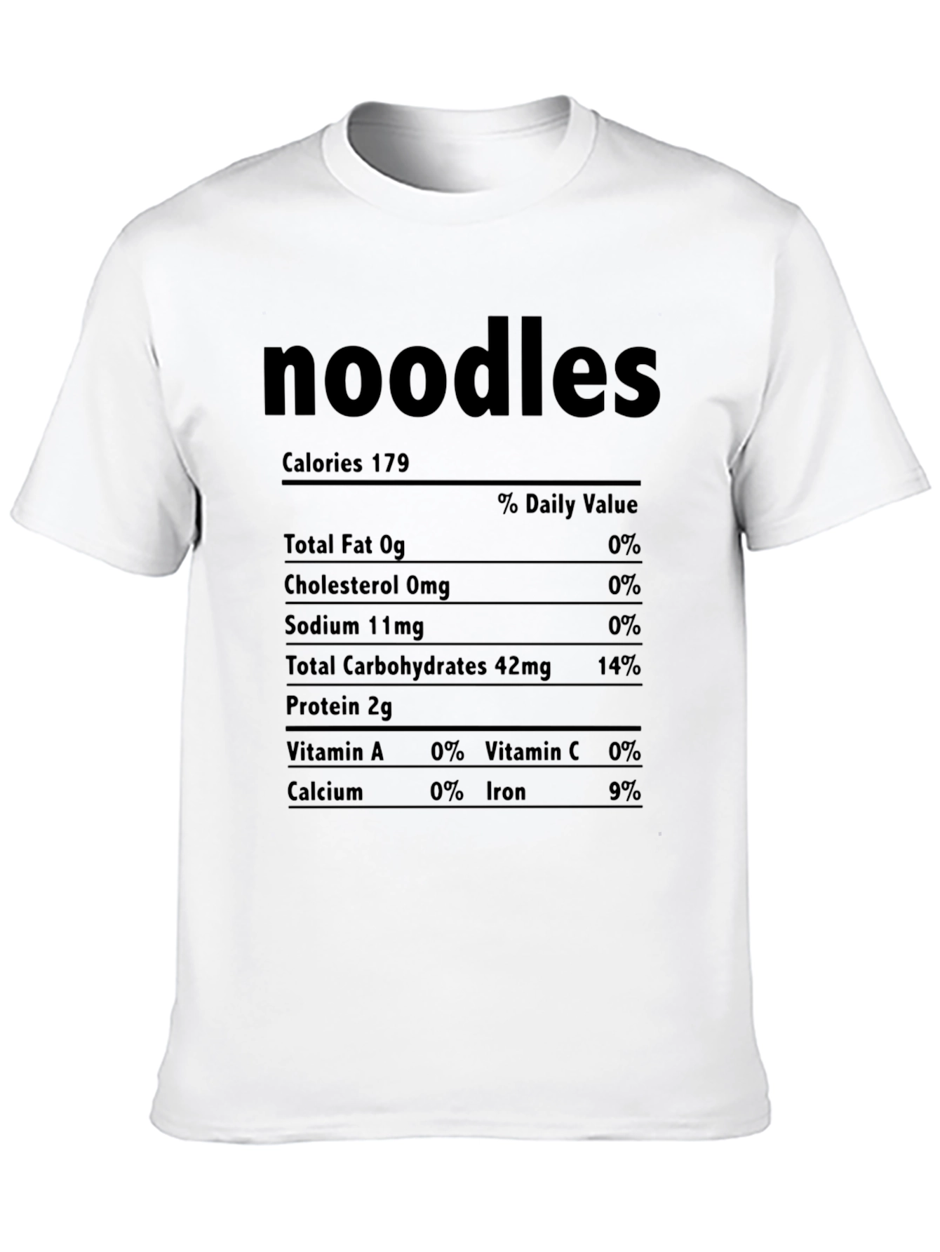 Black Noodles Nutrition Facts Graphic Tee view 10