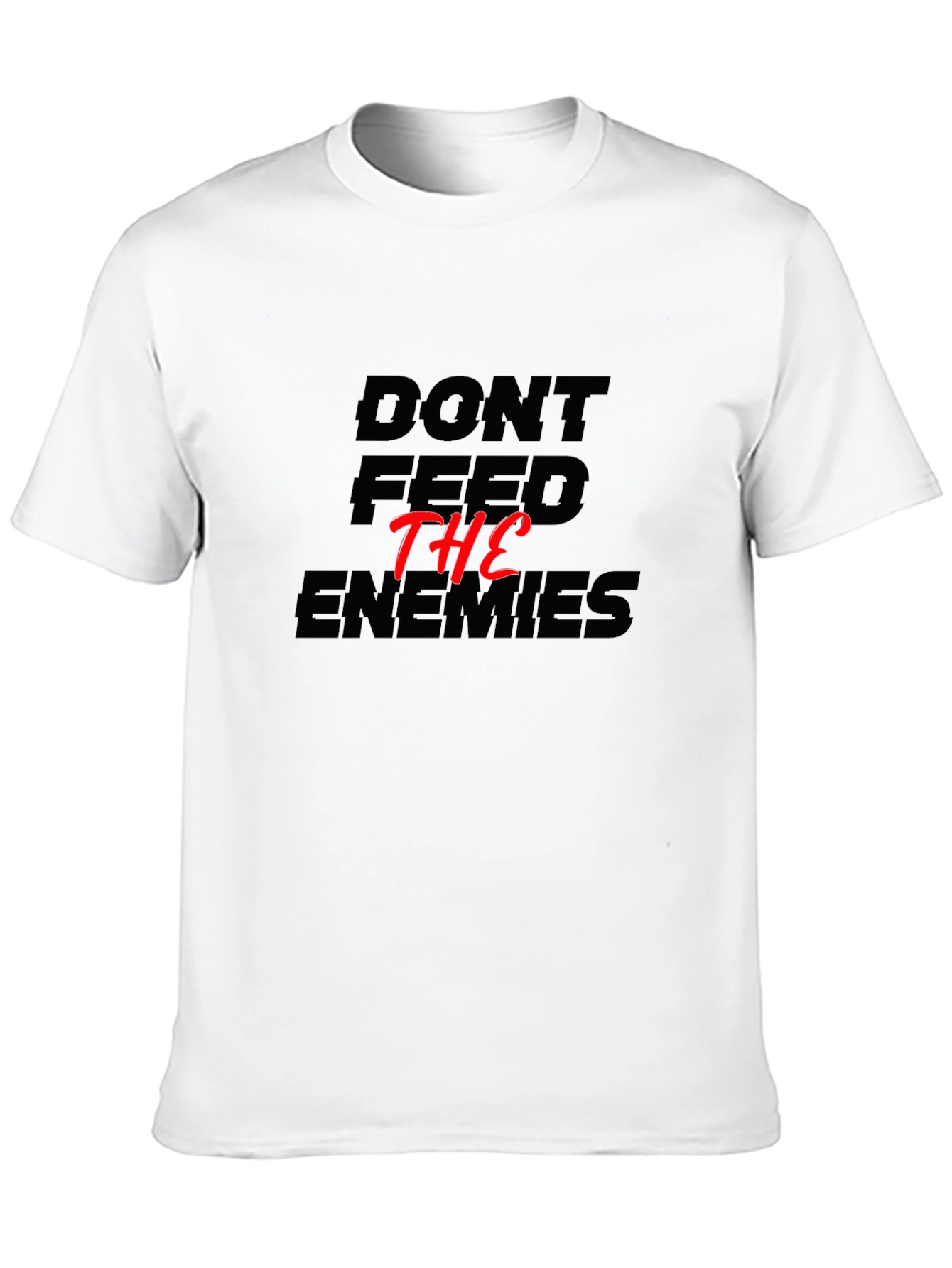 Black Don't Feed The Enemies Graphic Tee - Black view 10