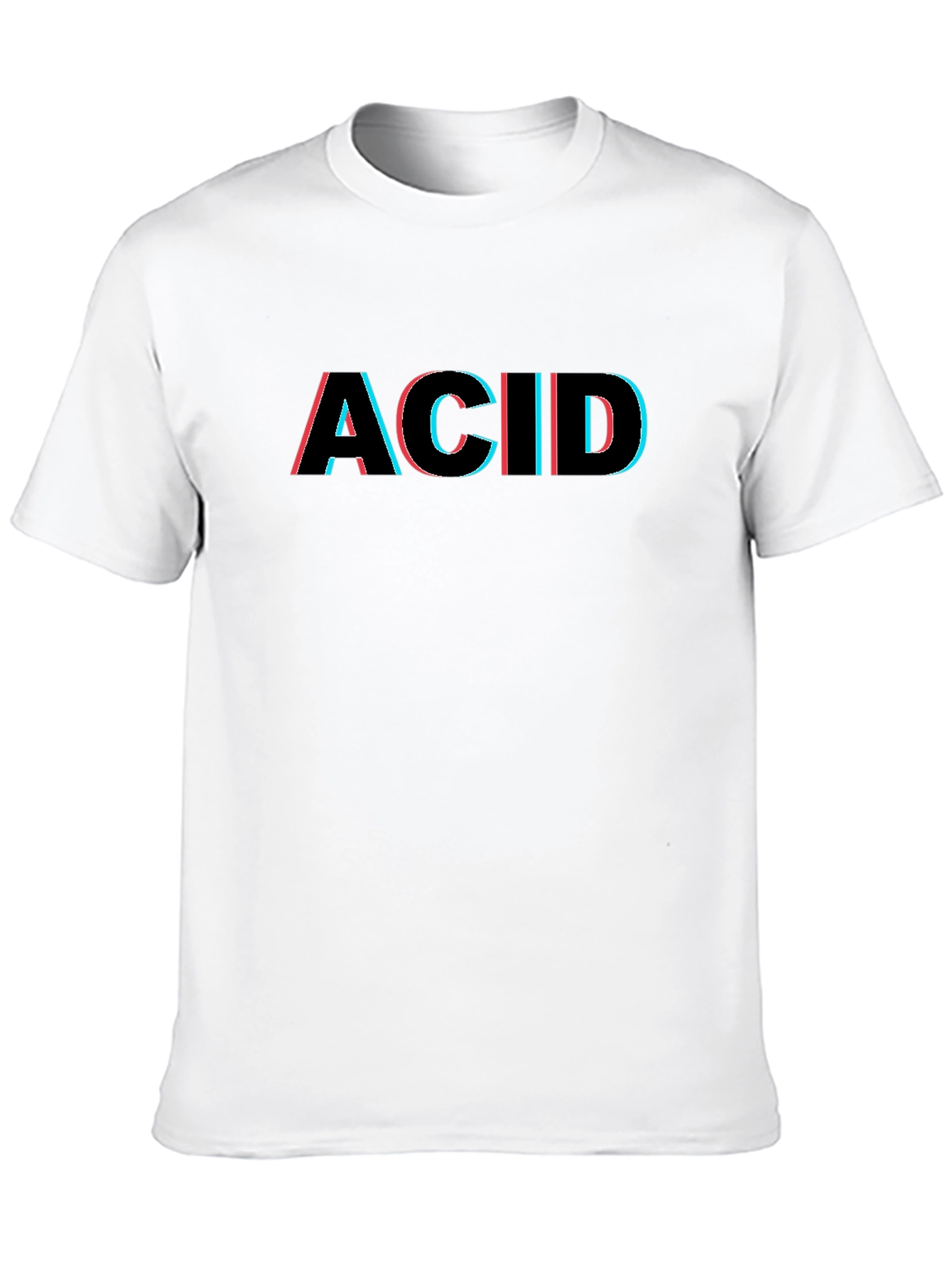 Black ACID Graphic Print Men's Black T-Shirt view 10