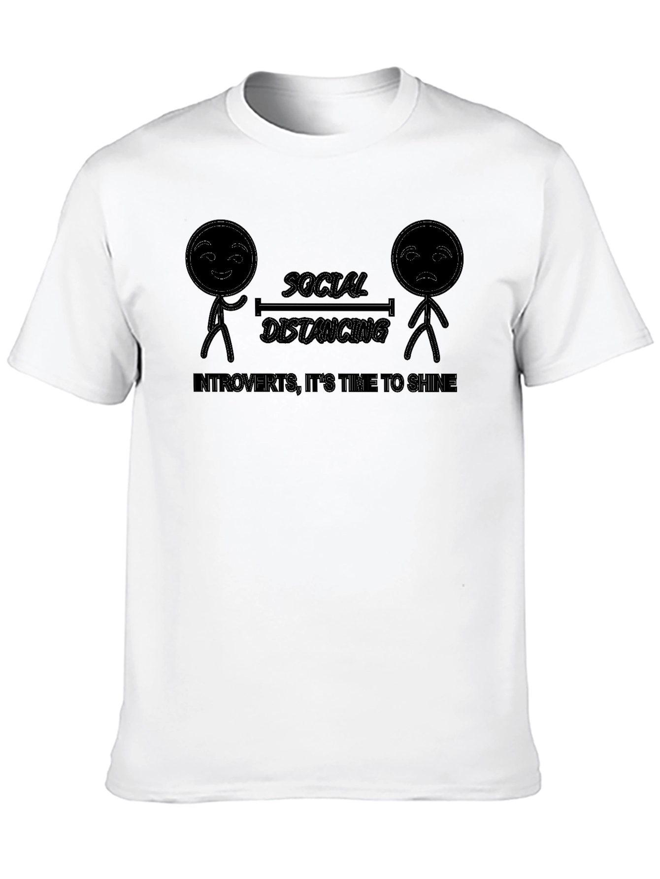 Black Introverts Social Distancing T-Shirt view 10