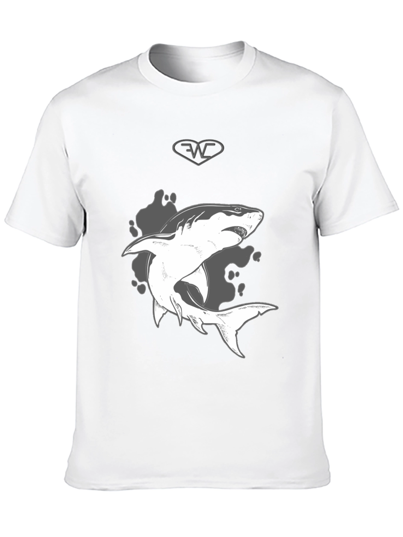 Black Shark Graphic Print Black T-Shirt - Mens Casual Style view 10