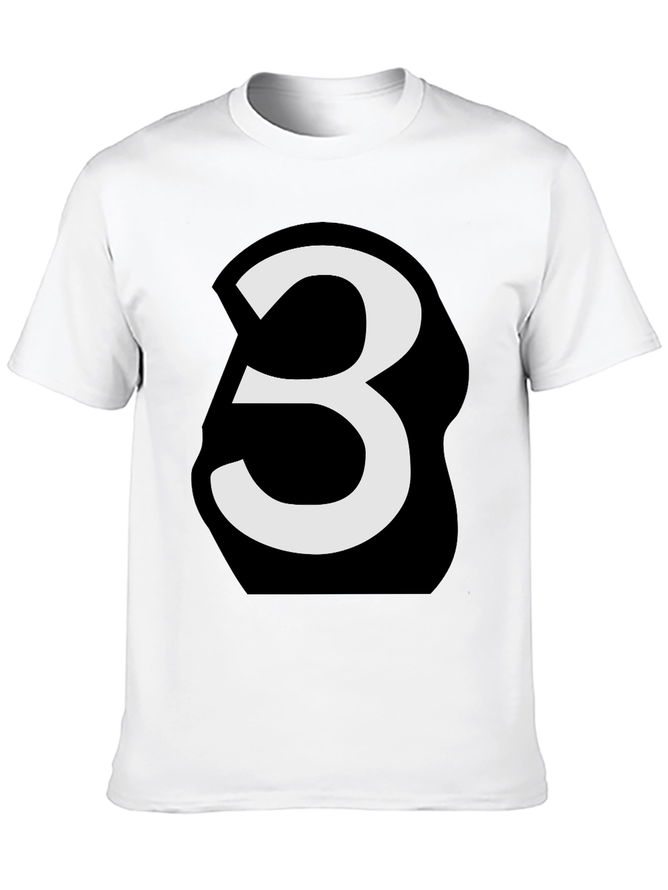 Black Bold Number 3 Graphic Tee - Black view 10