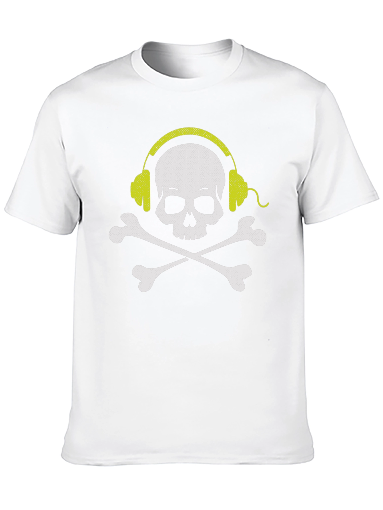 Black Skull & Crossbones Headphones Graphic Tee - Black view 10