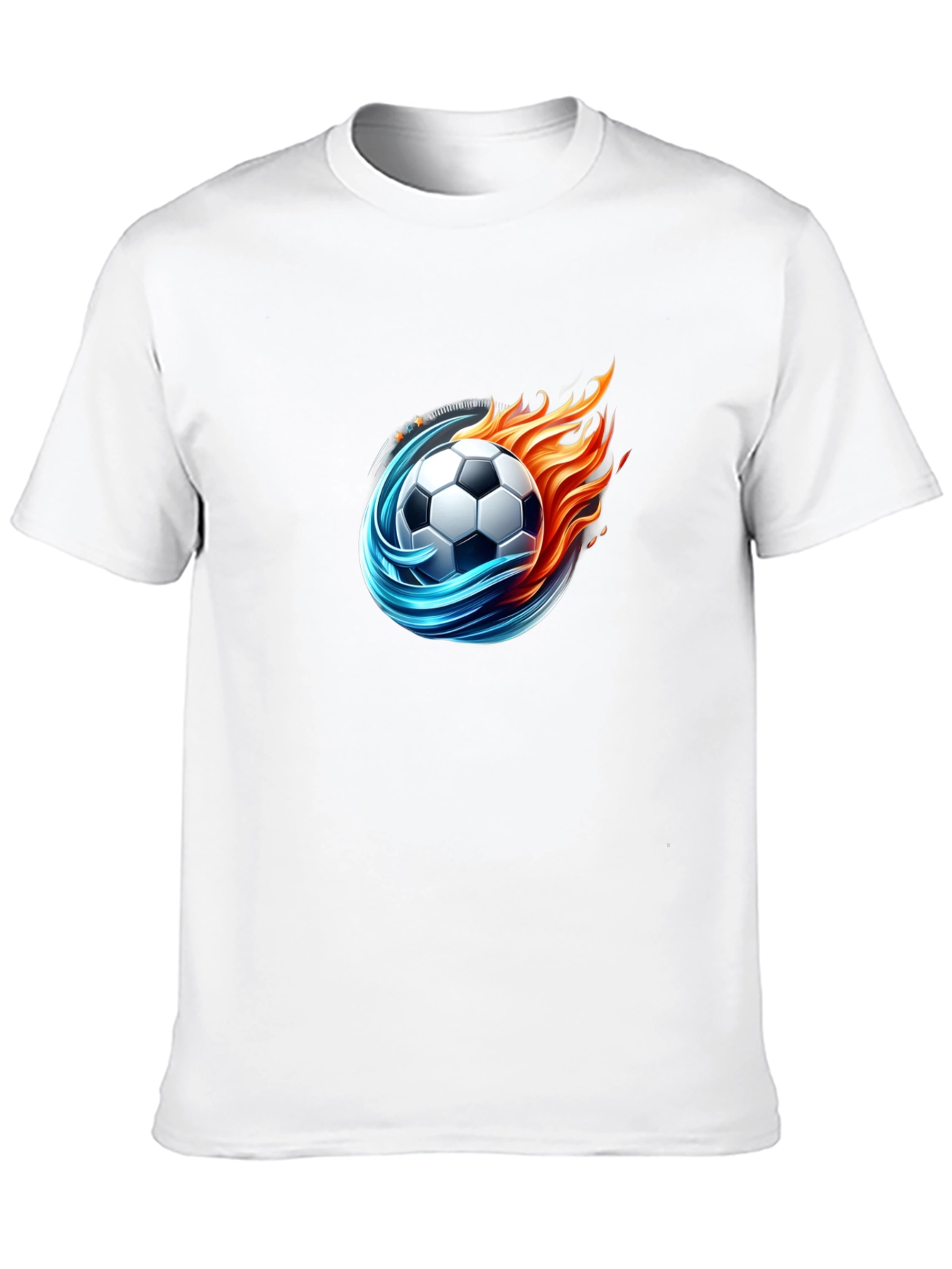 Black Fiery Soccer Ball Graphic Tee - Cool Design view 10