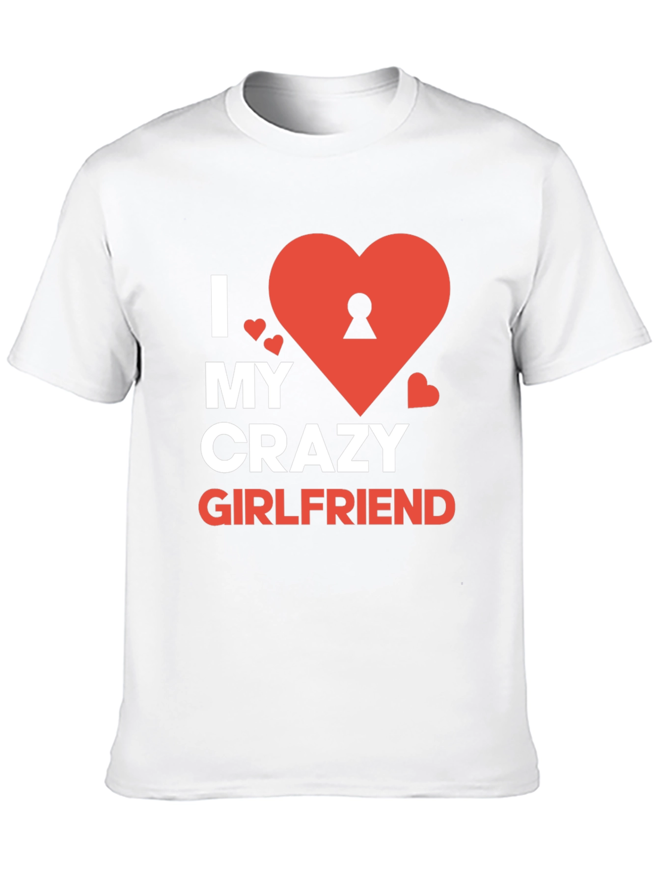 Black I Love My Crazy Girlfriend Graphic Tee - Novelty Heart Design view 10