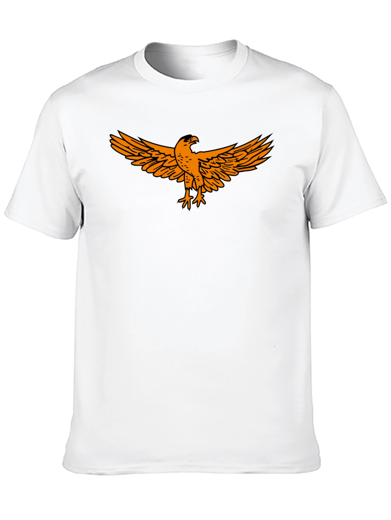 Black Black T-Shirt with Orange Eagle Design view 10