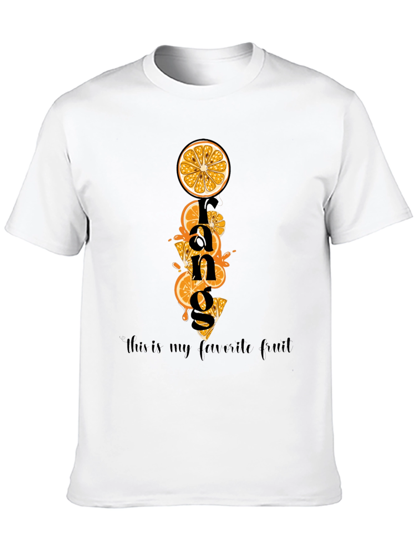 Black Orange Fruit Graphic T-Shirt - Fun & Stylish Cotton Tee view 10