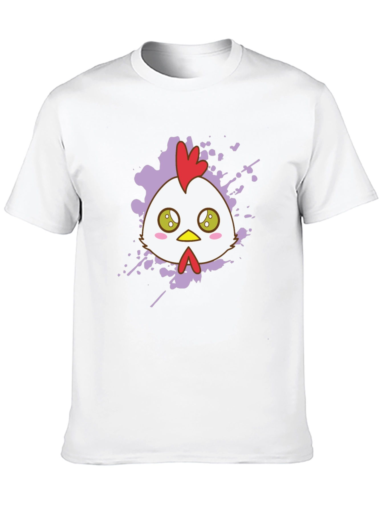 Black Cute Chicken Graphic Tee - Black Cotton T-Shirt view 10