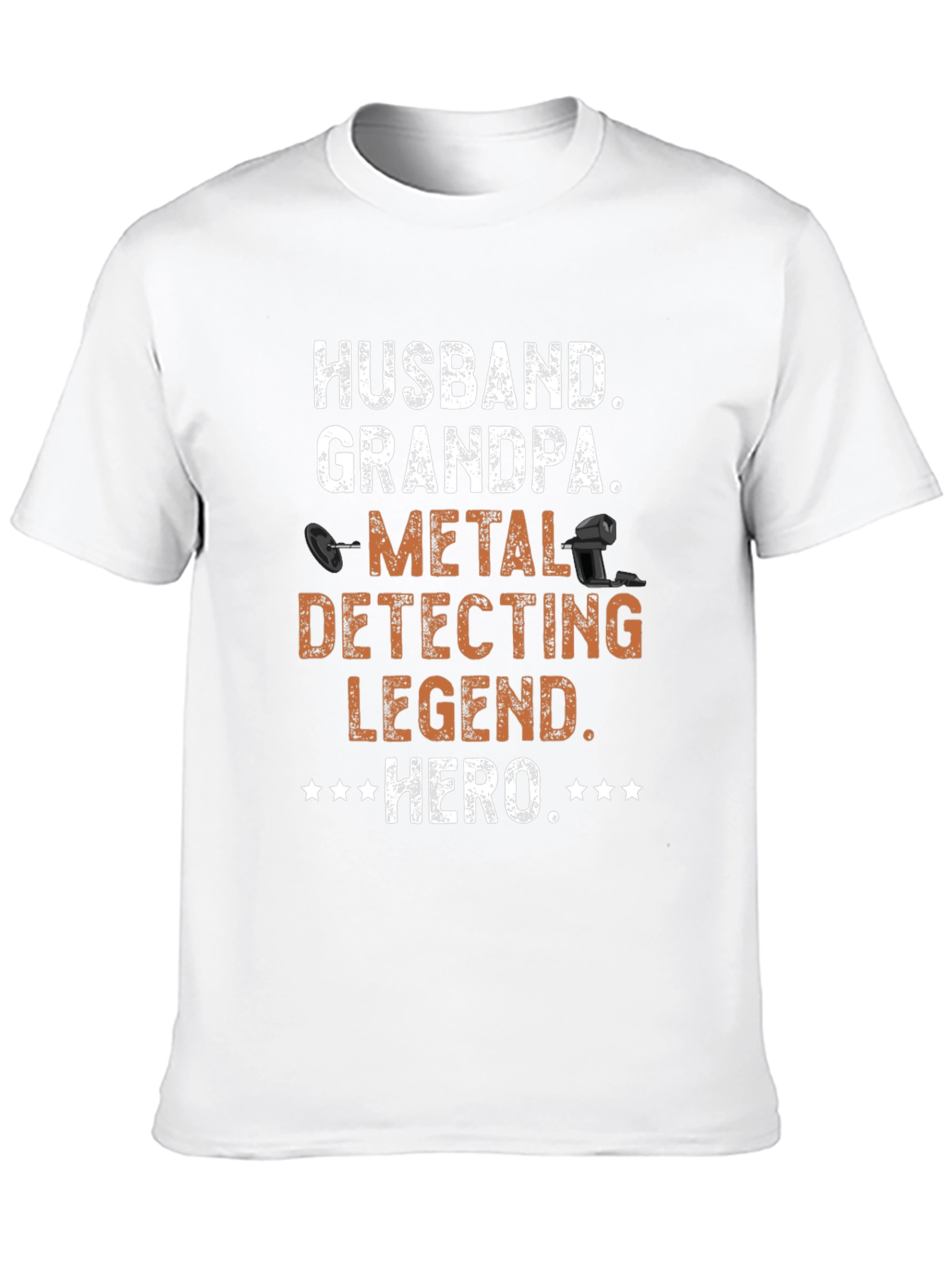 Black Husband Grandpa Metal Detecting Legend Hero T-Shirt view 10