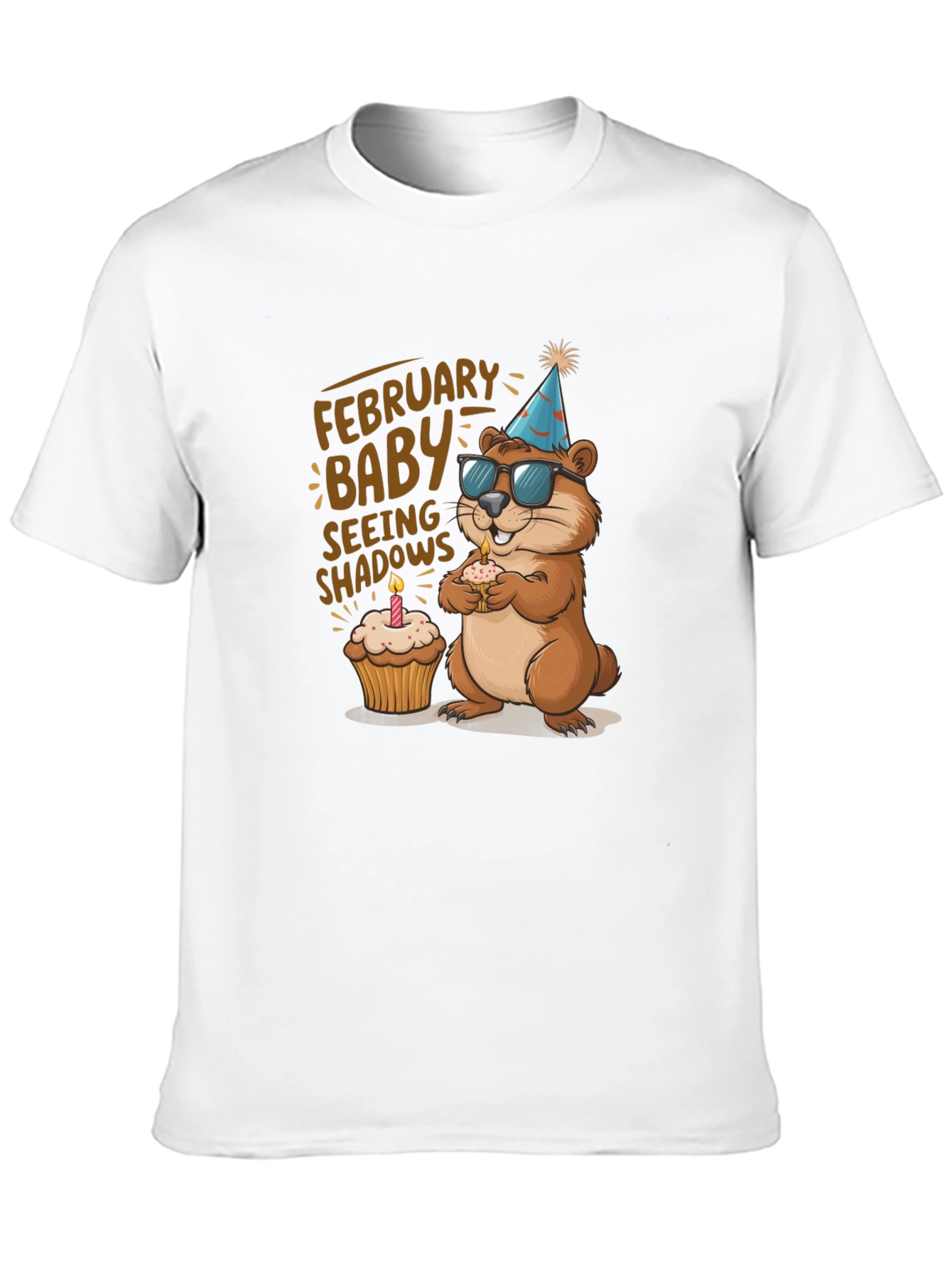 Black February Baby Groundhog T-Shirt view 10