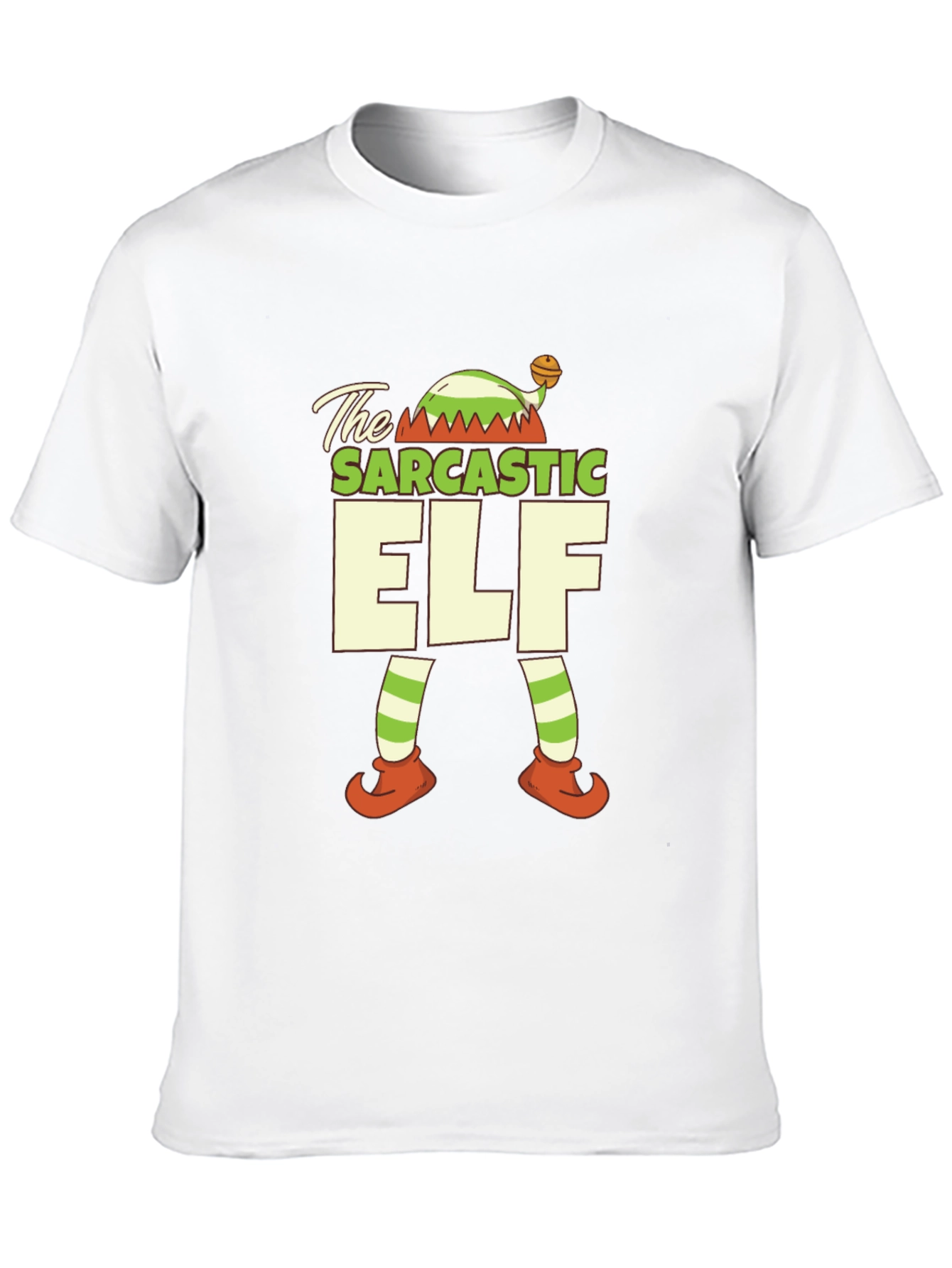 Black Sarcastic Elf Holiday T-Shirt view 10
