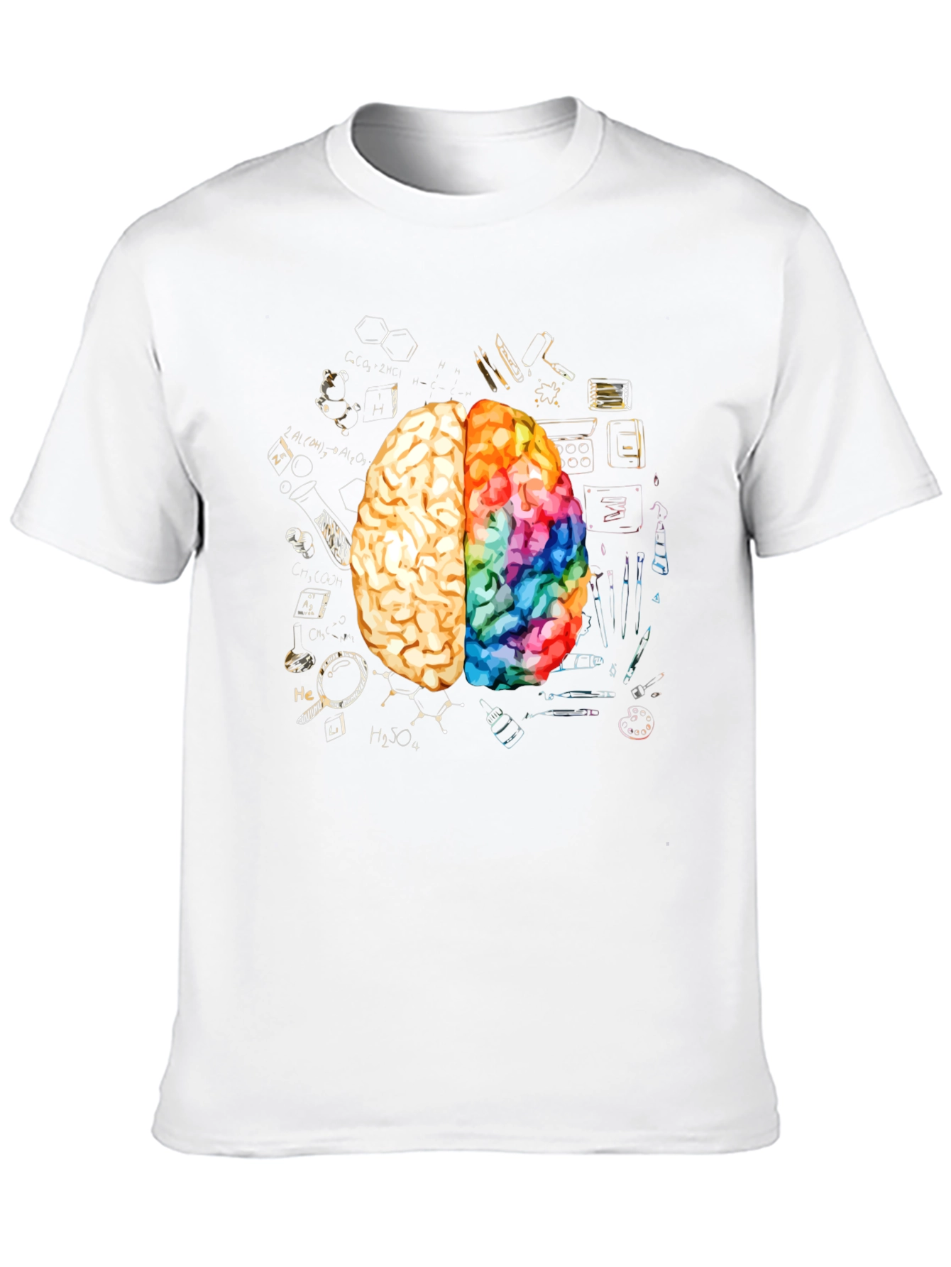 Black Creative Brain Graphic Tee - Artistic Mind T-Shirt view 10