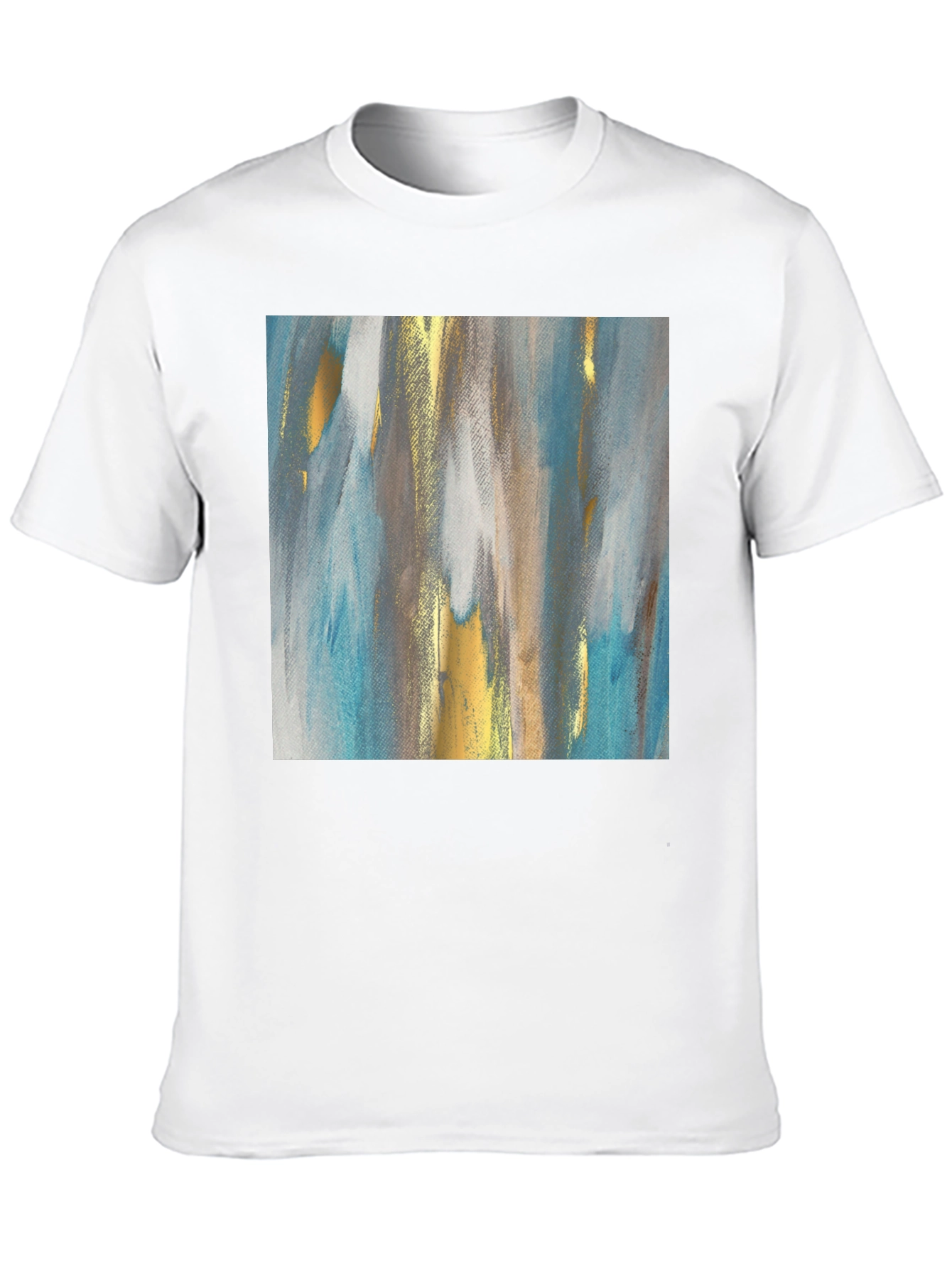 Black Abstract Art Tee - Modern Design Crew Neck T-Shirt view 10
