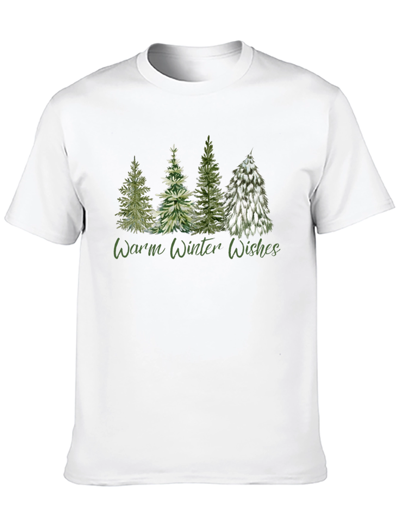 Black Warm Winter Wishes Tree Graphic Tee view 10