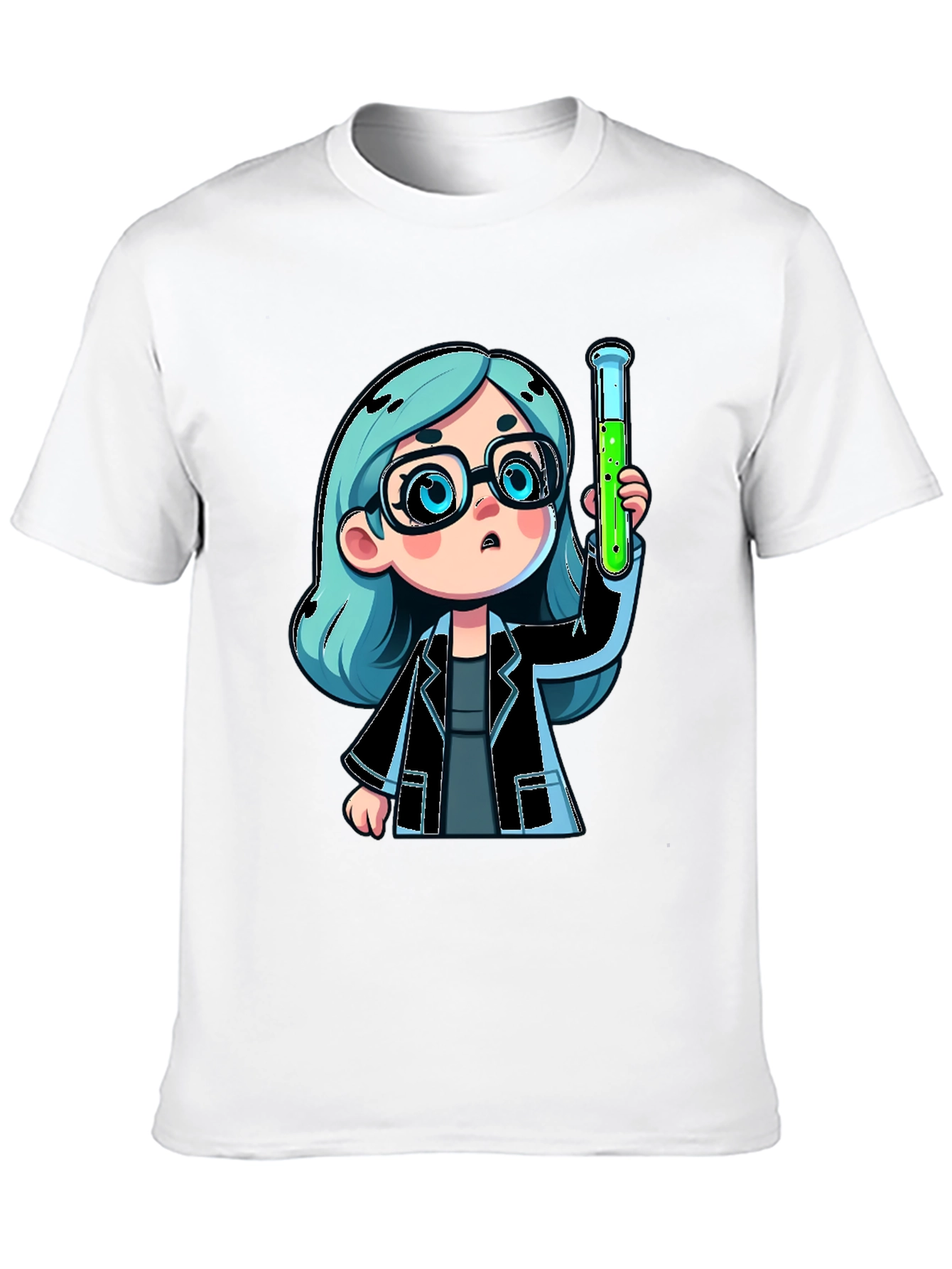 Black Scientist Cartoon Graphic Tee view 10