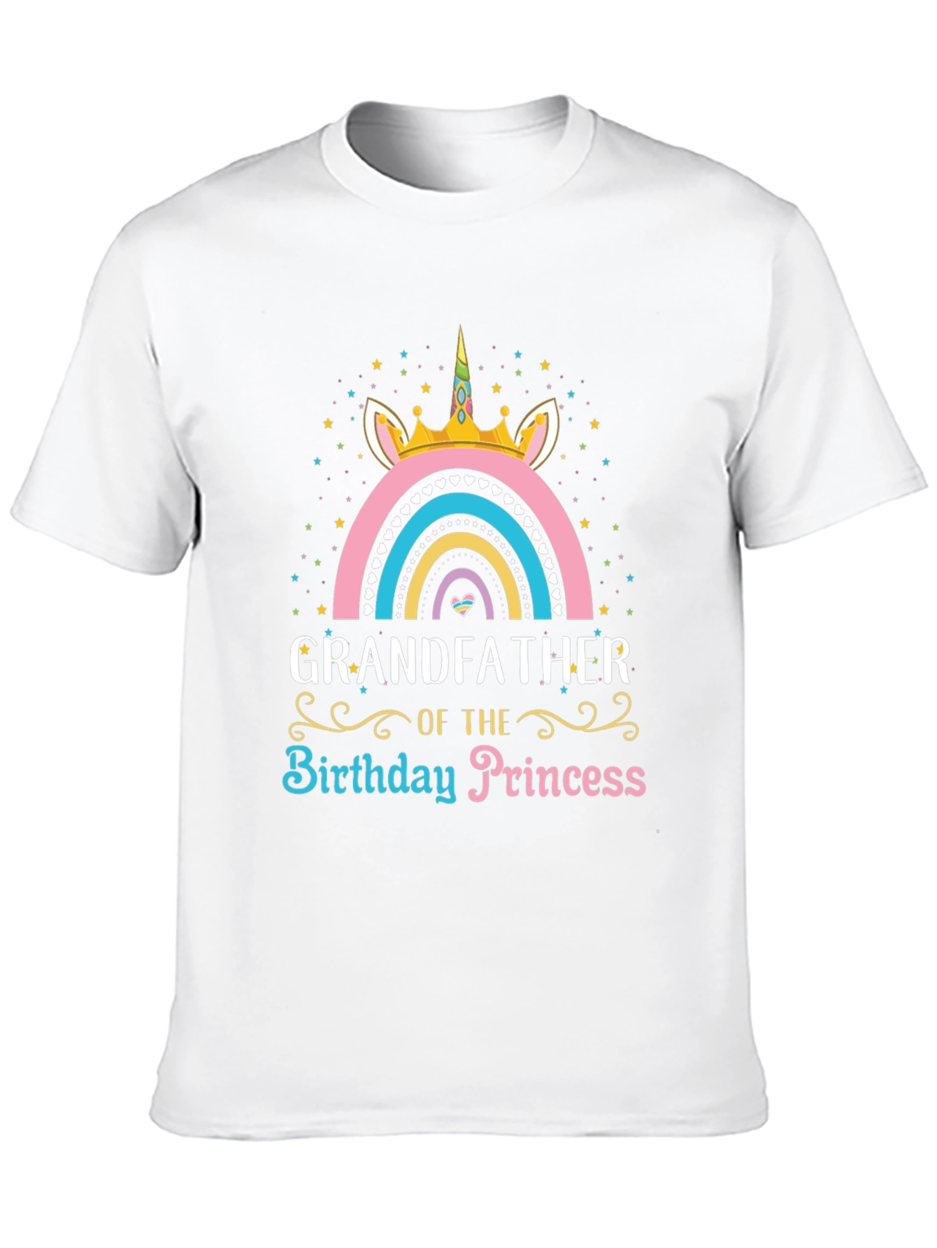 Black Grandfather of the Birthday Princess Unicorn T-Shirt view 10