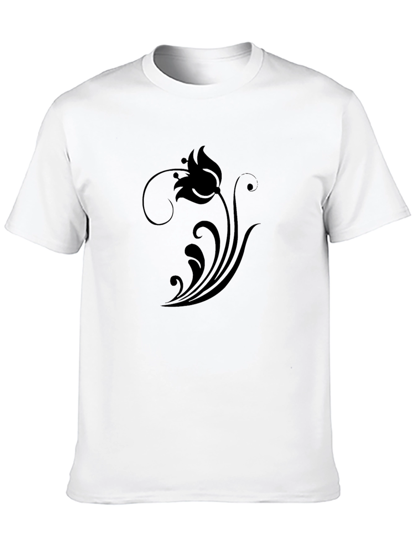 Black Black Floral Print T-Shirt - Stylish Casual Wear view 10