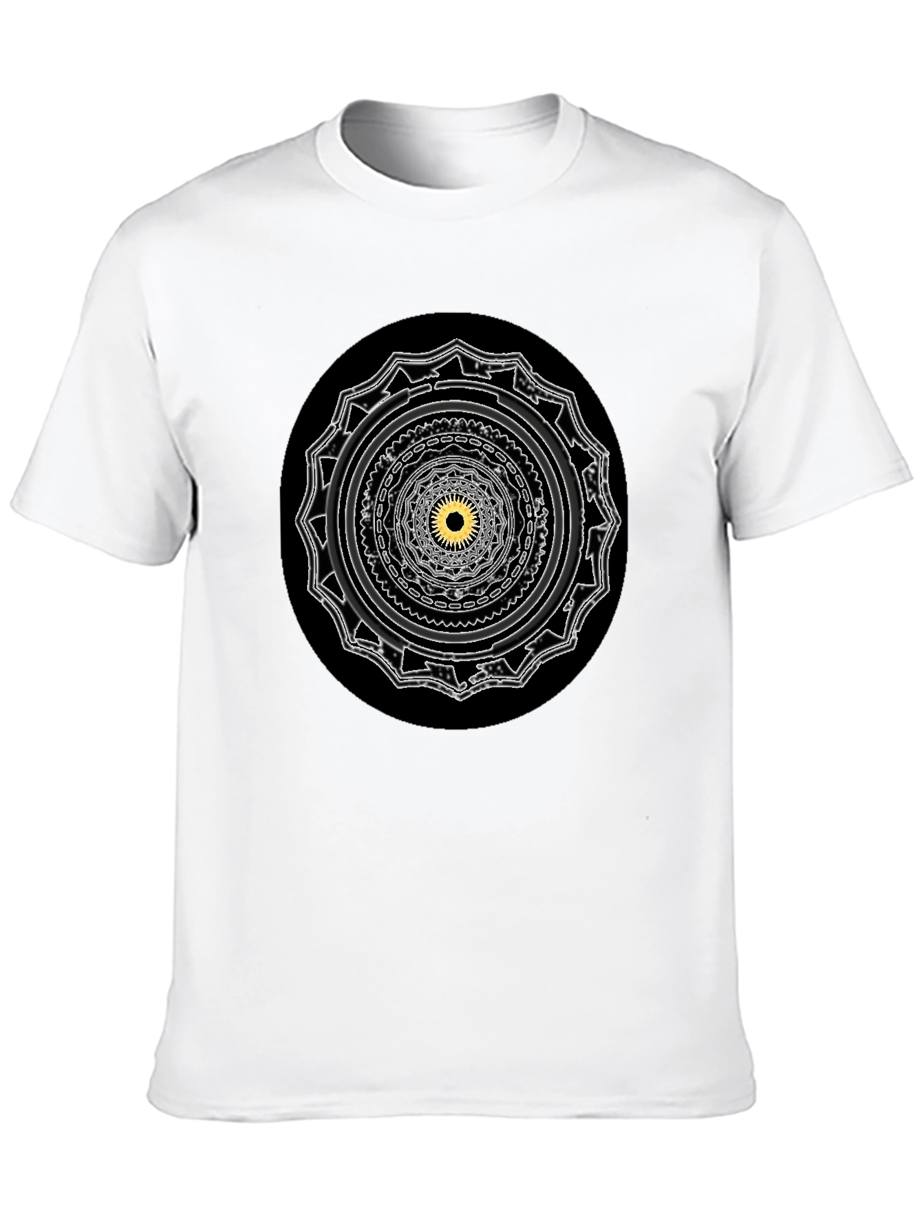Black Mystic Mandala Black T-Shirt view 10