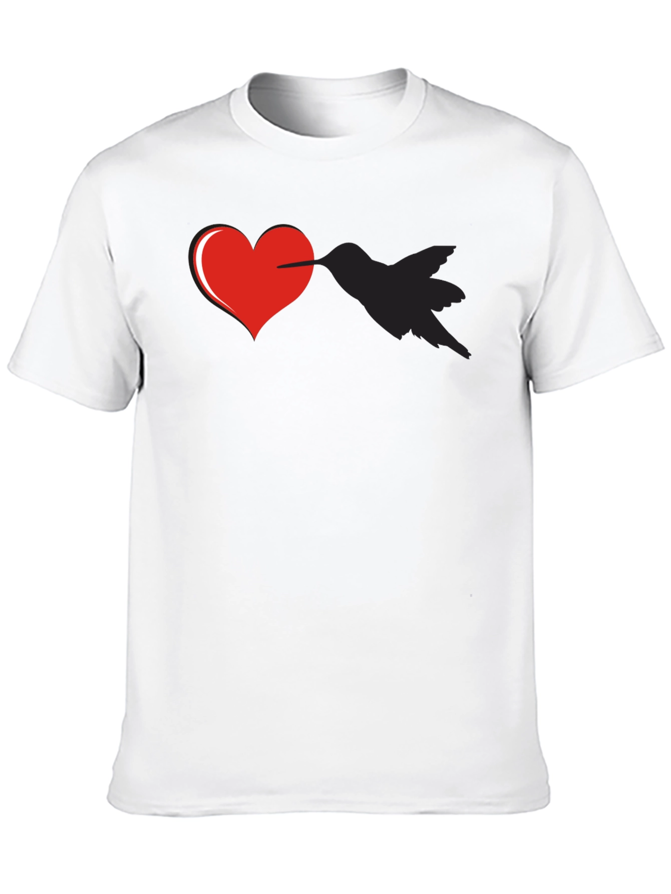 Black Heart Pierced By Hummingbird Graphic Tee view 10